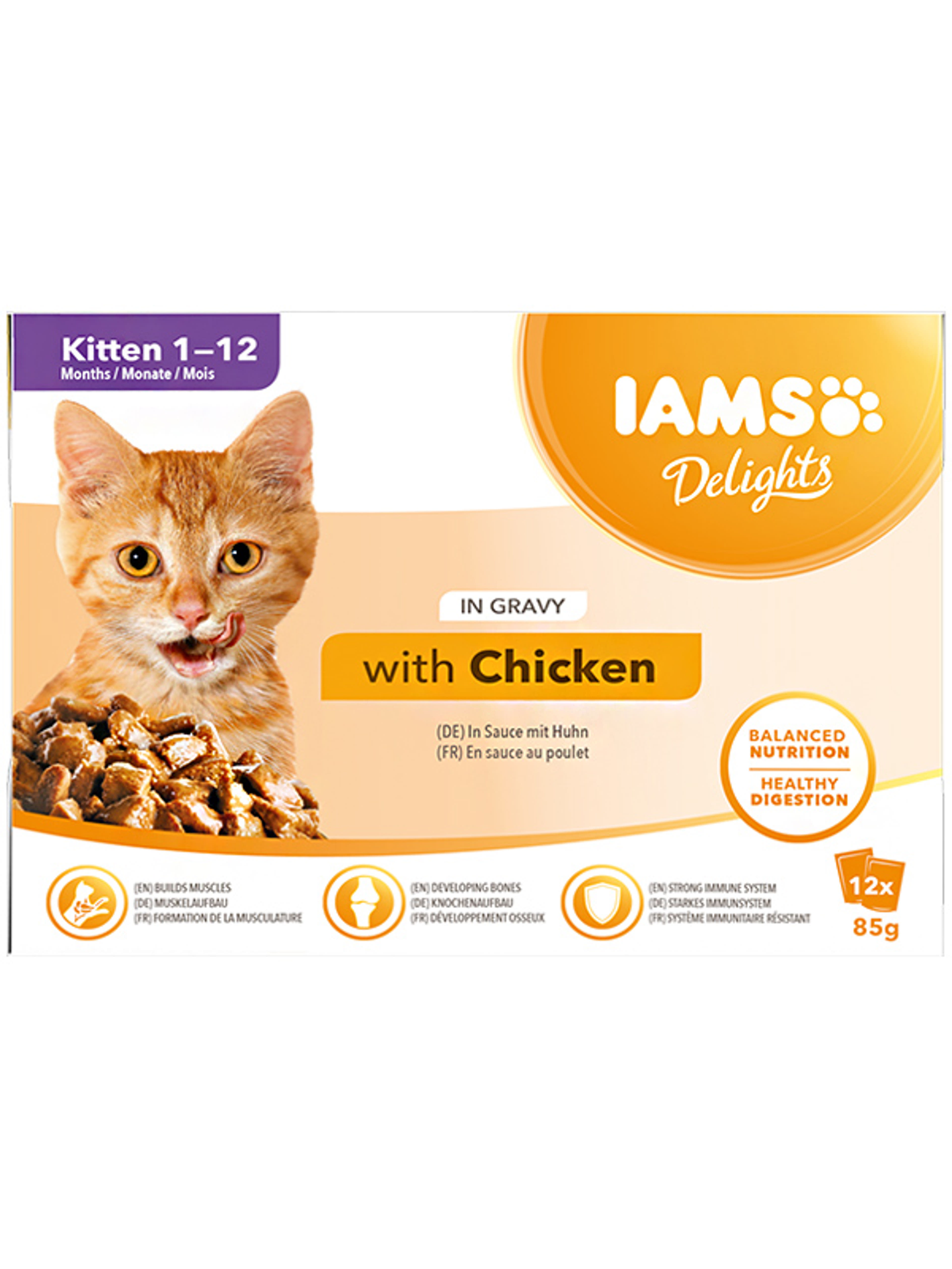 IAMS Delights Kitten Junior alutasak macskáknak, (12x85 g) - 1020 g-1