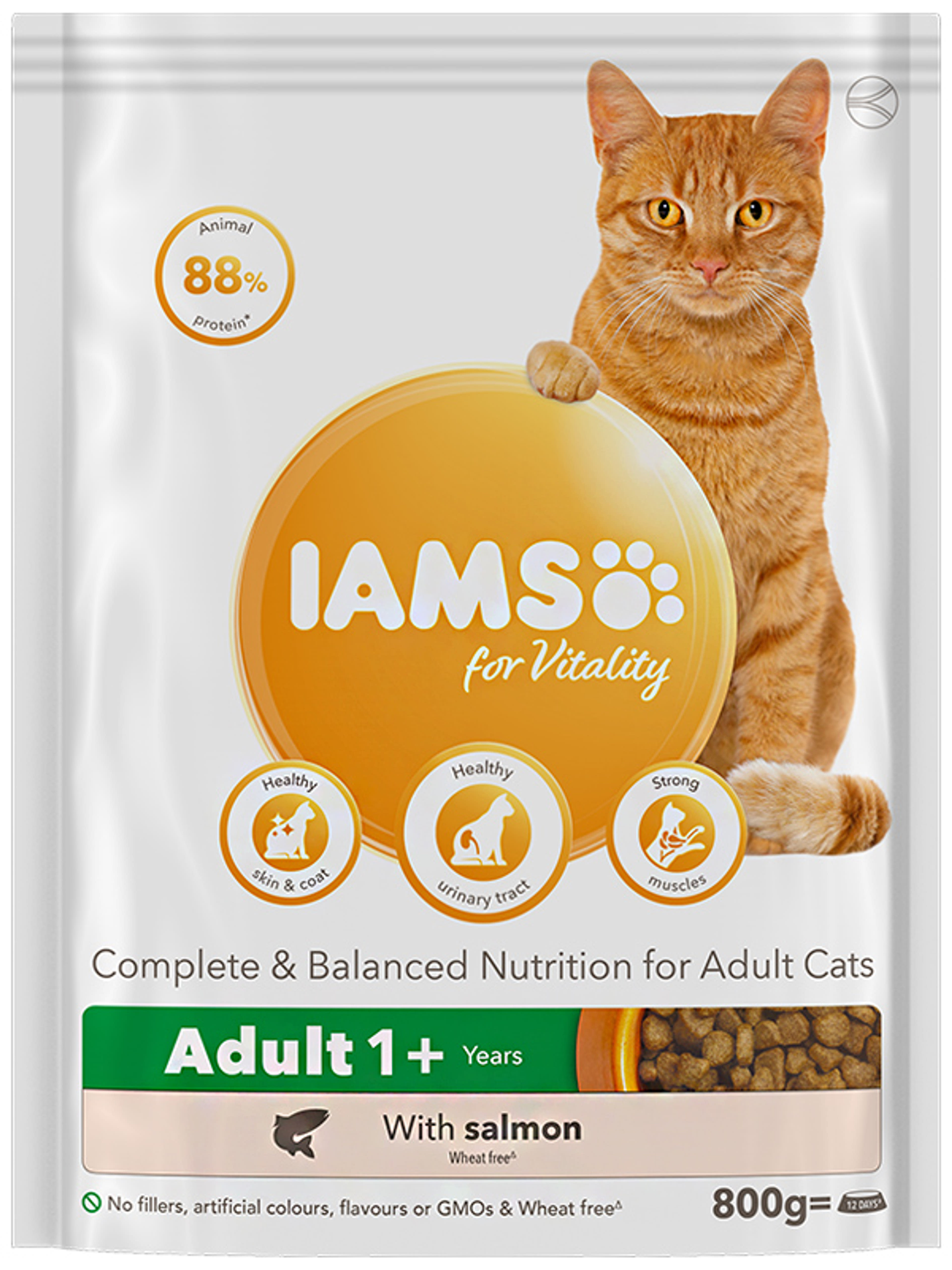 IAMS For Vitality szárazeledel macskáknak, száraz lazaccal - 800 g-1