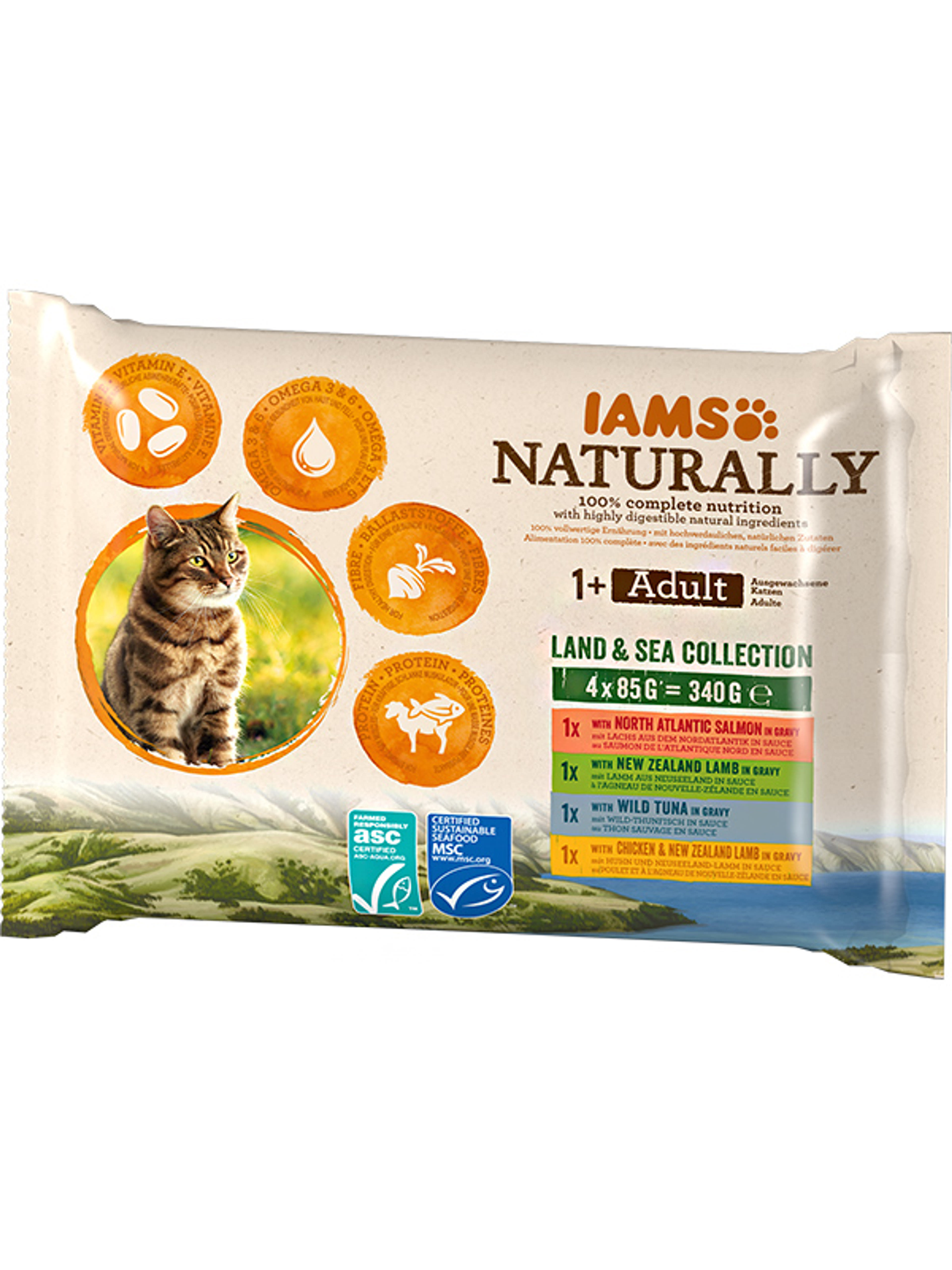 IAMS Naturally alutasak macskáknak, (4x85 g) -  340 g-2