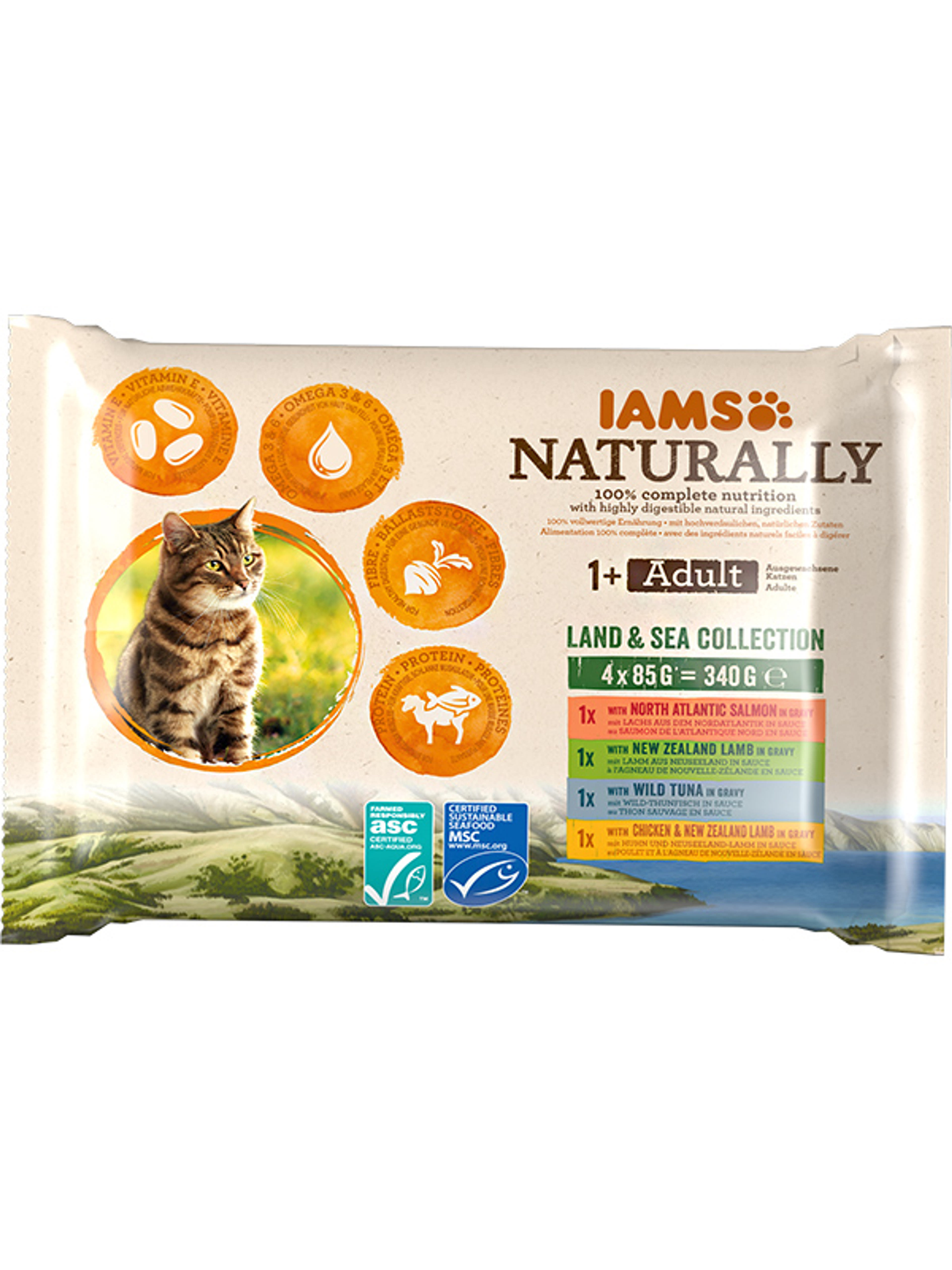 IAMS Naturally alutasak macskáknak, (4x85 g) -  340 g-1