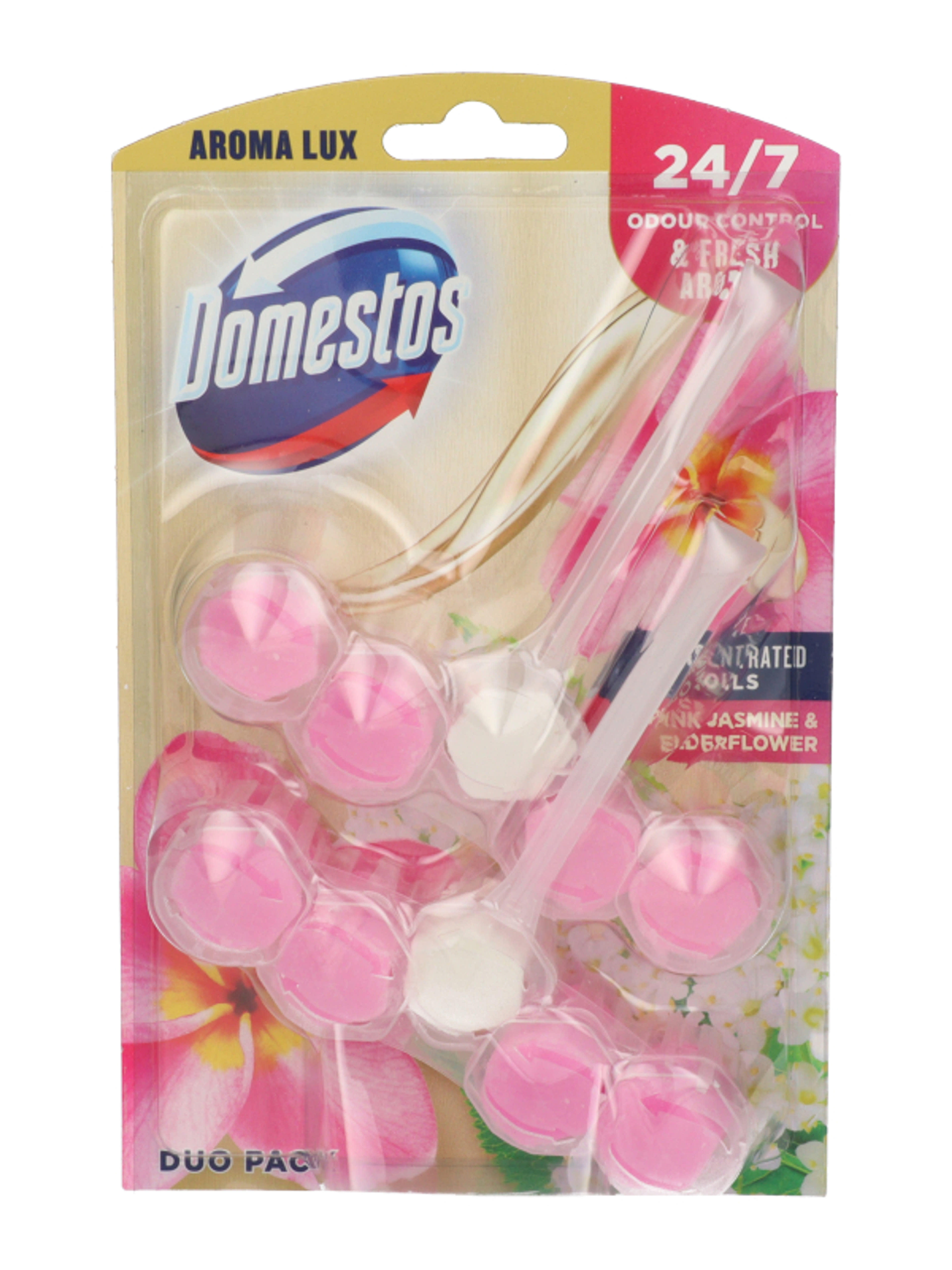 Domestos Aroma Lux Pink Jasmine & Elderflower WC frissítő blokk 2 x 55 g - 110 g-2
