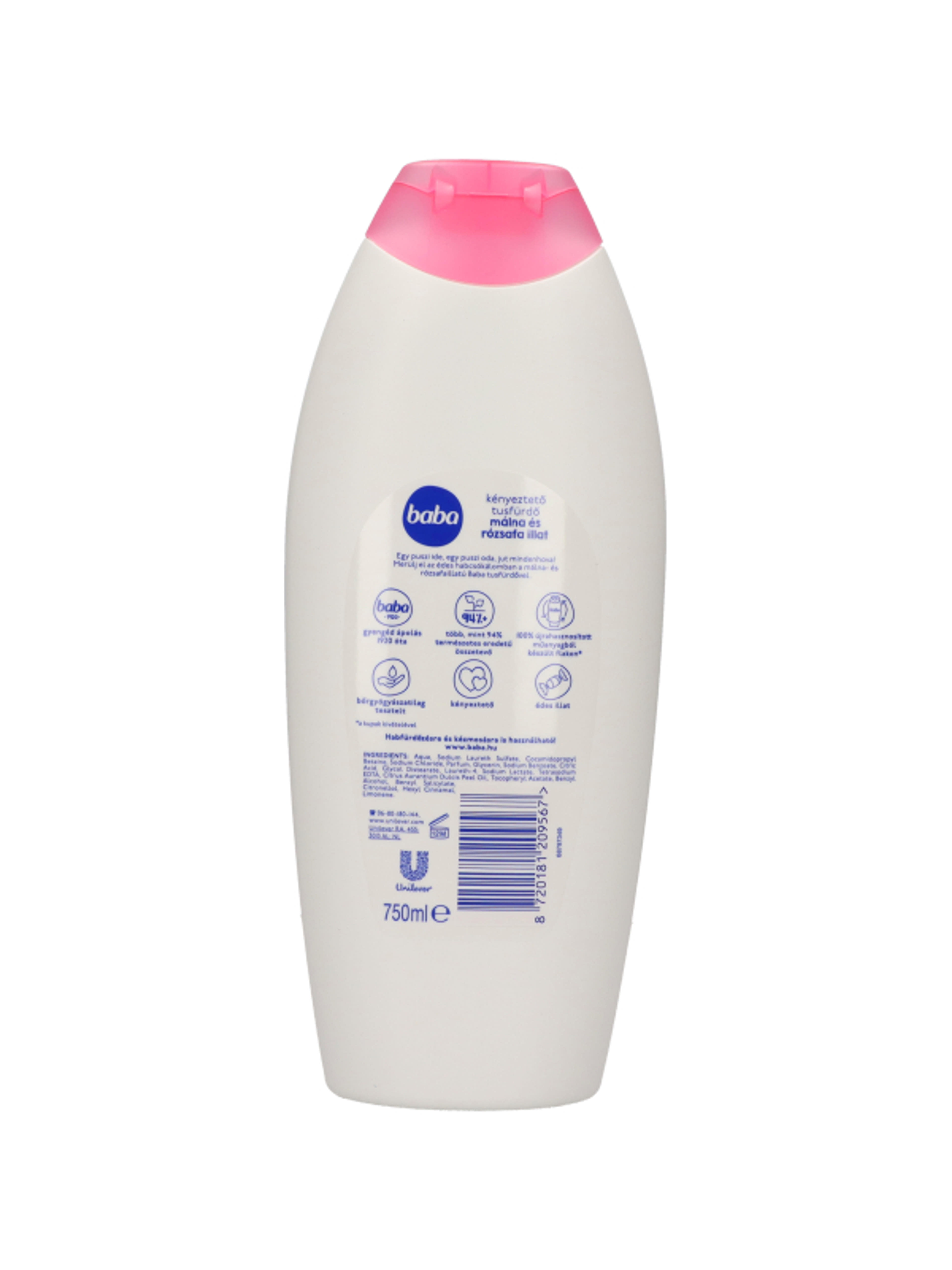 Baba Habcsók tusfürdő, málna és rózsafa illattal - 750 ml-3