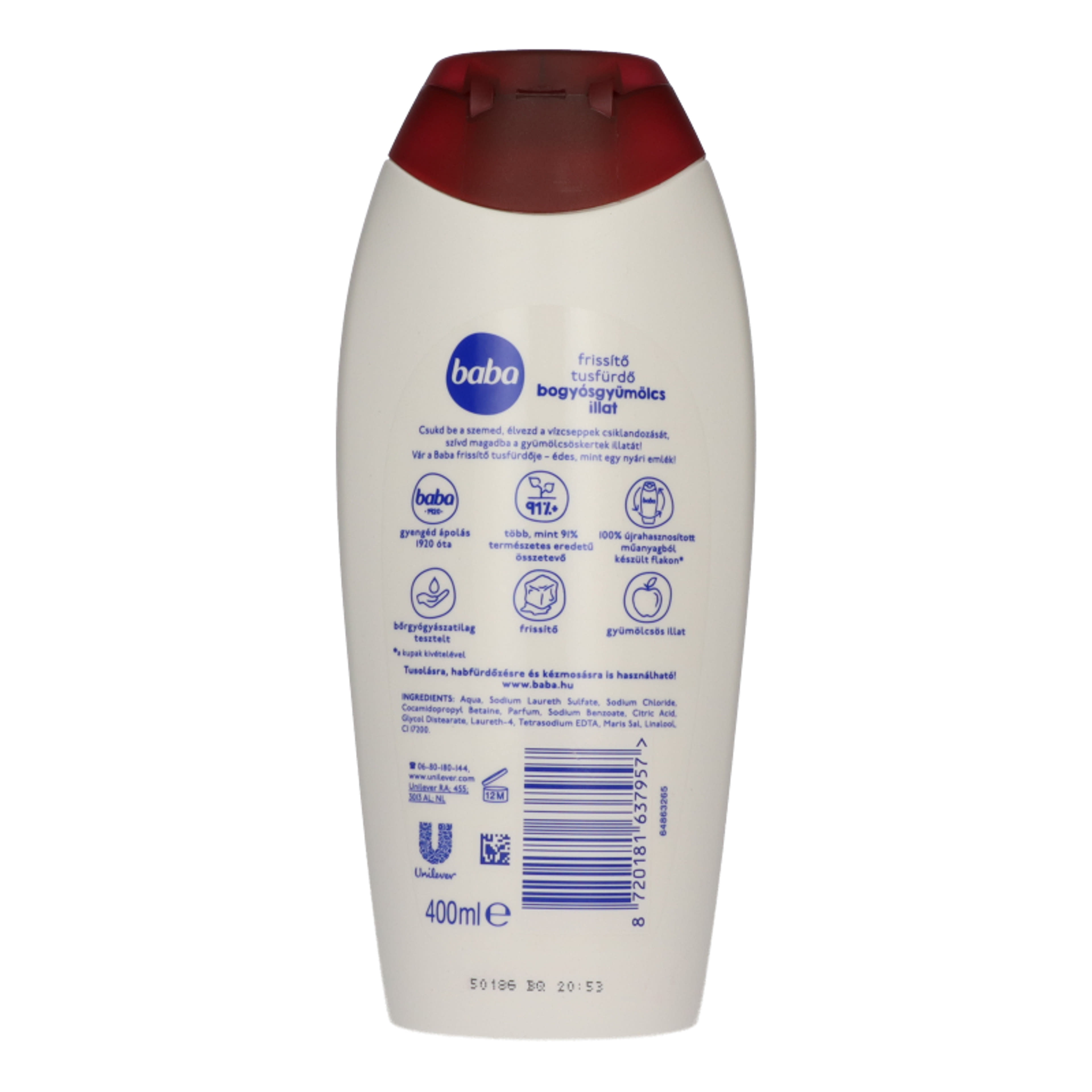 Baba Gyümölcsöskert frissítő tusfürdő bogyósgyümölcs illattal - 400 ml-4