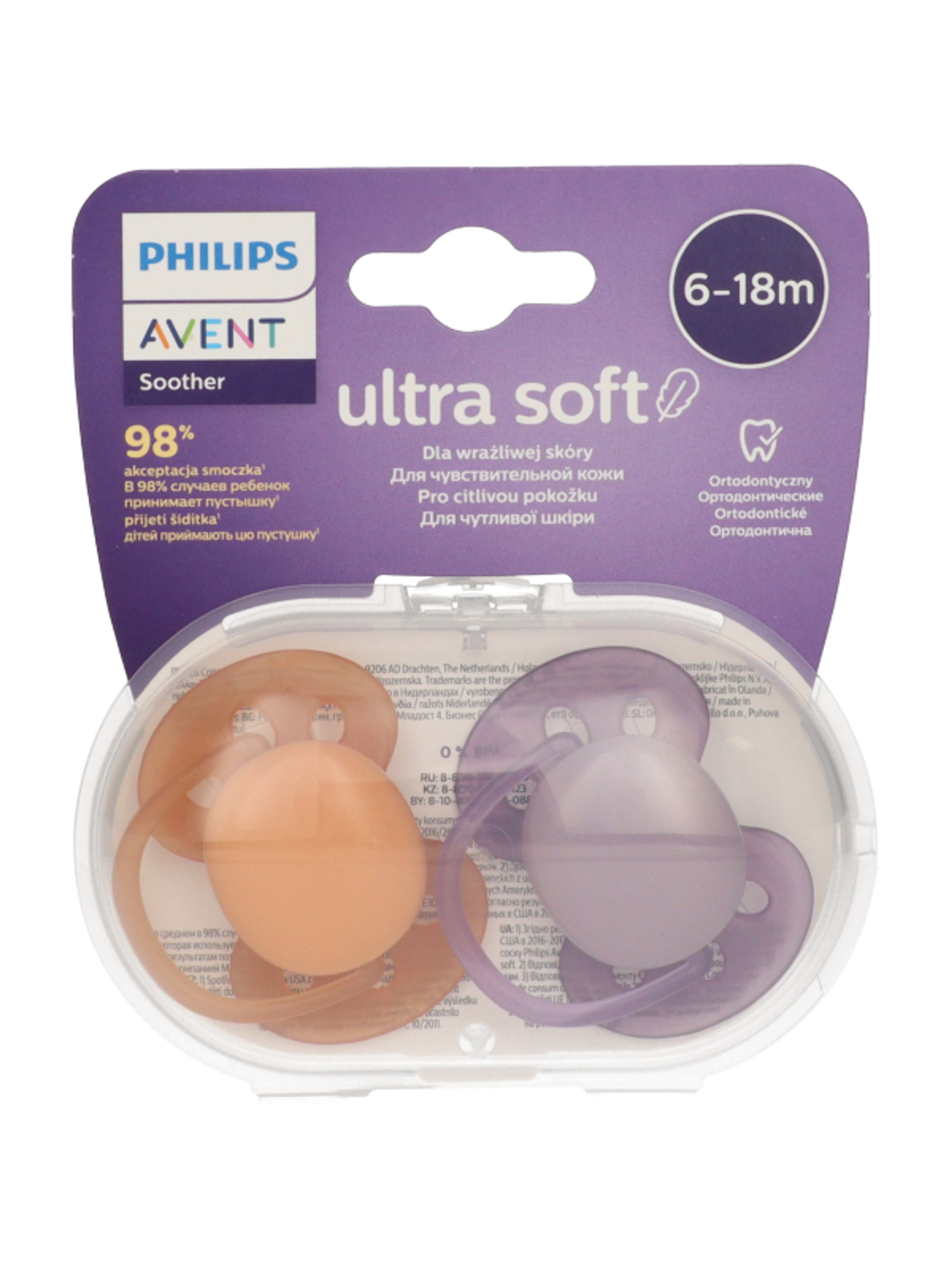 Avent Ultra Soft játszócumi 6-18 hónapos korig /lány - 2 db-1