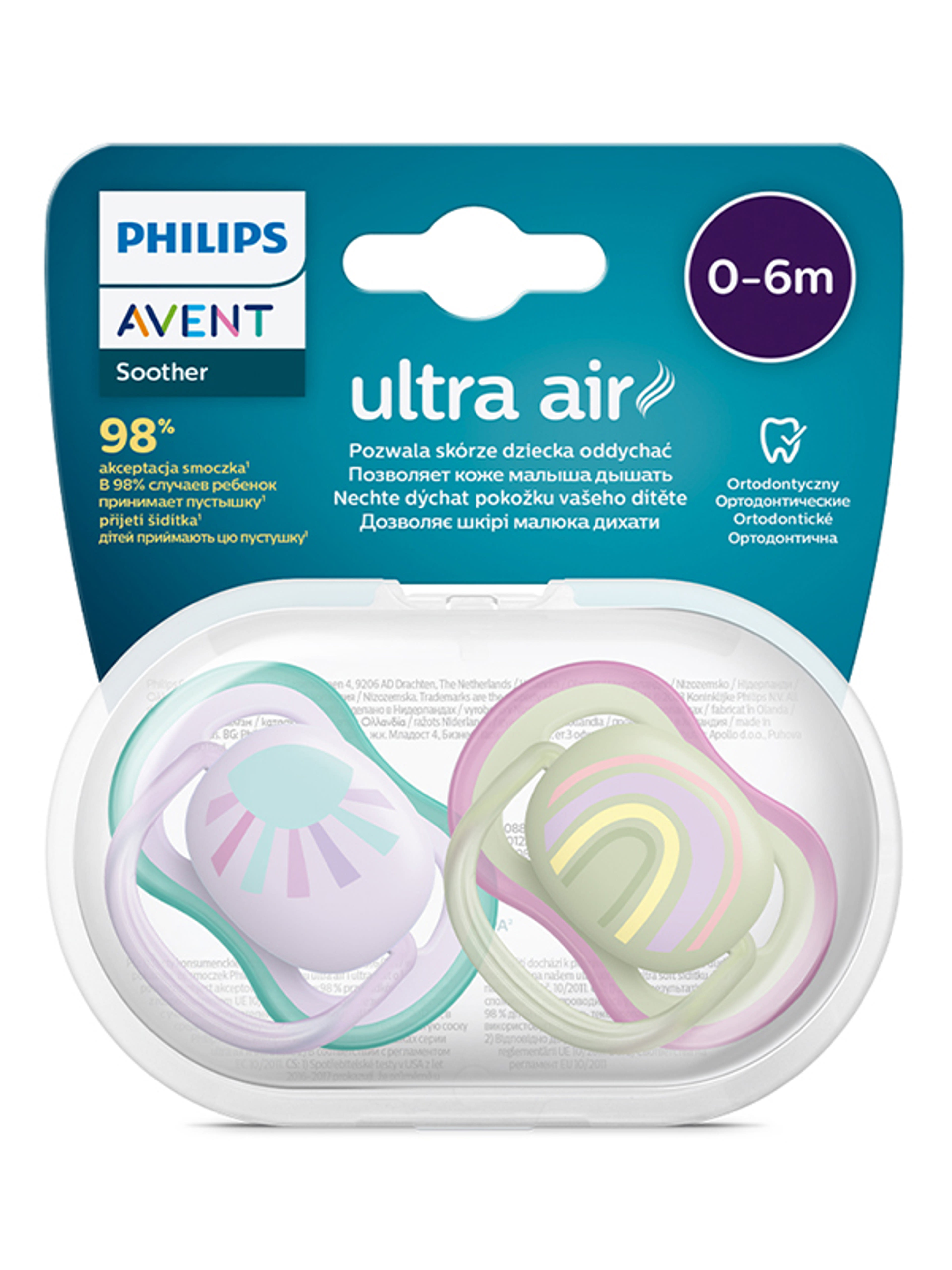 Philips Avent Ultra Air játszócumi 0-6 hónapos kortól - 2 db