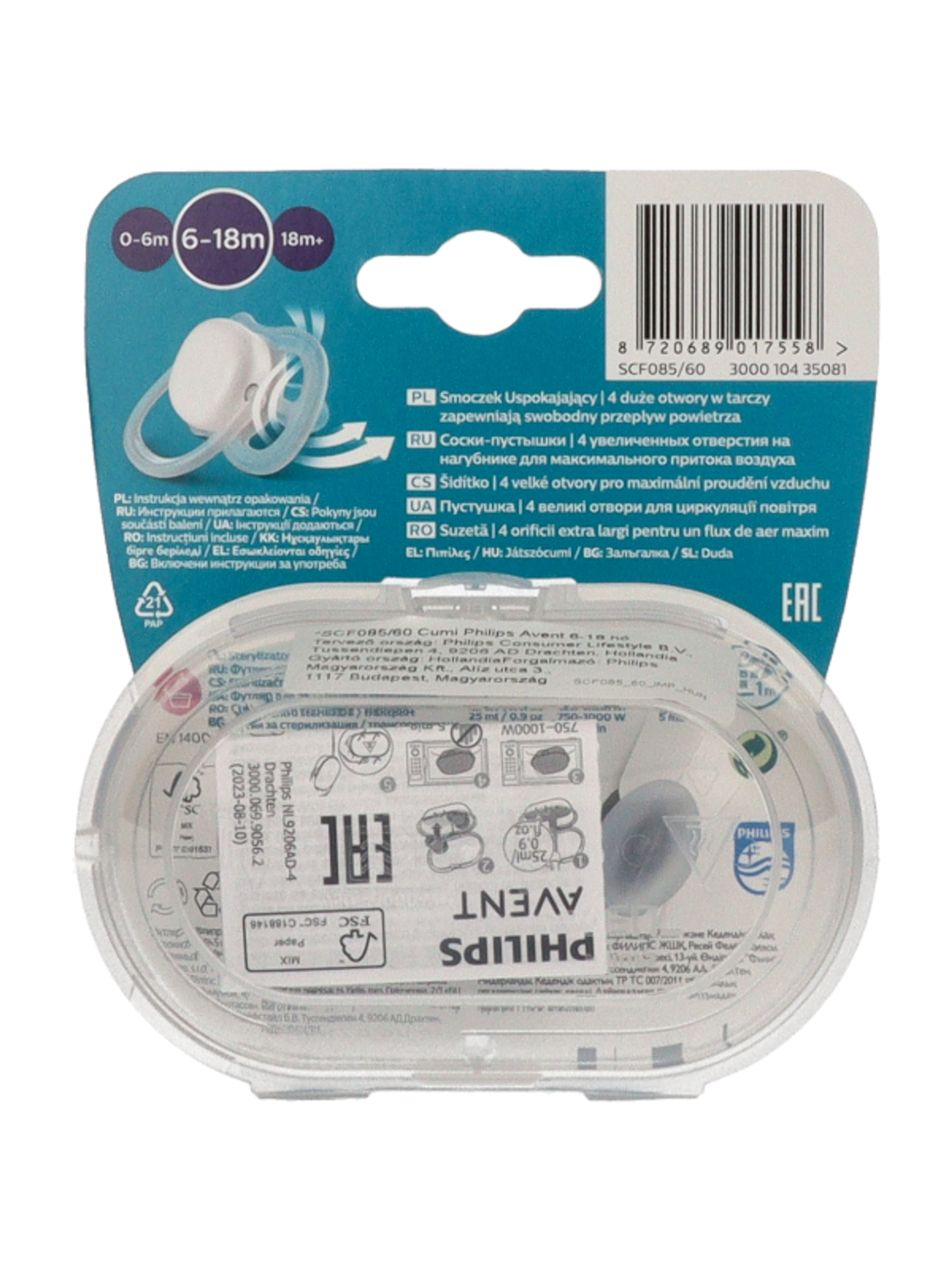 Avent Ultra Air játszócumi 6-18 hónapos korig - 2 db-2