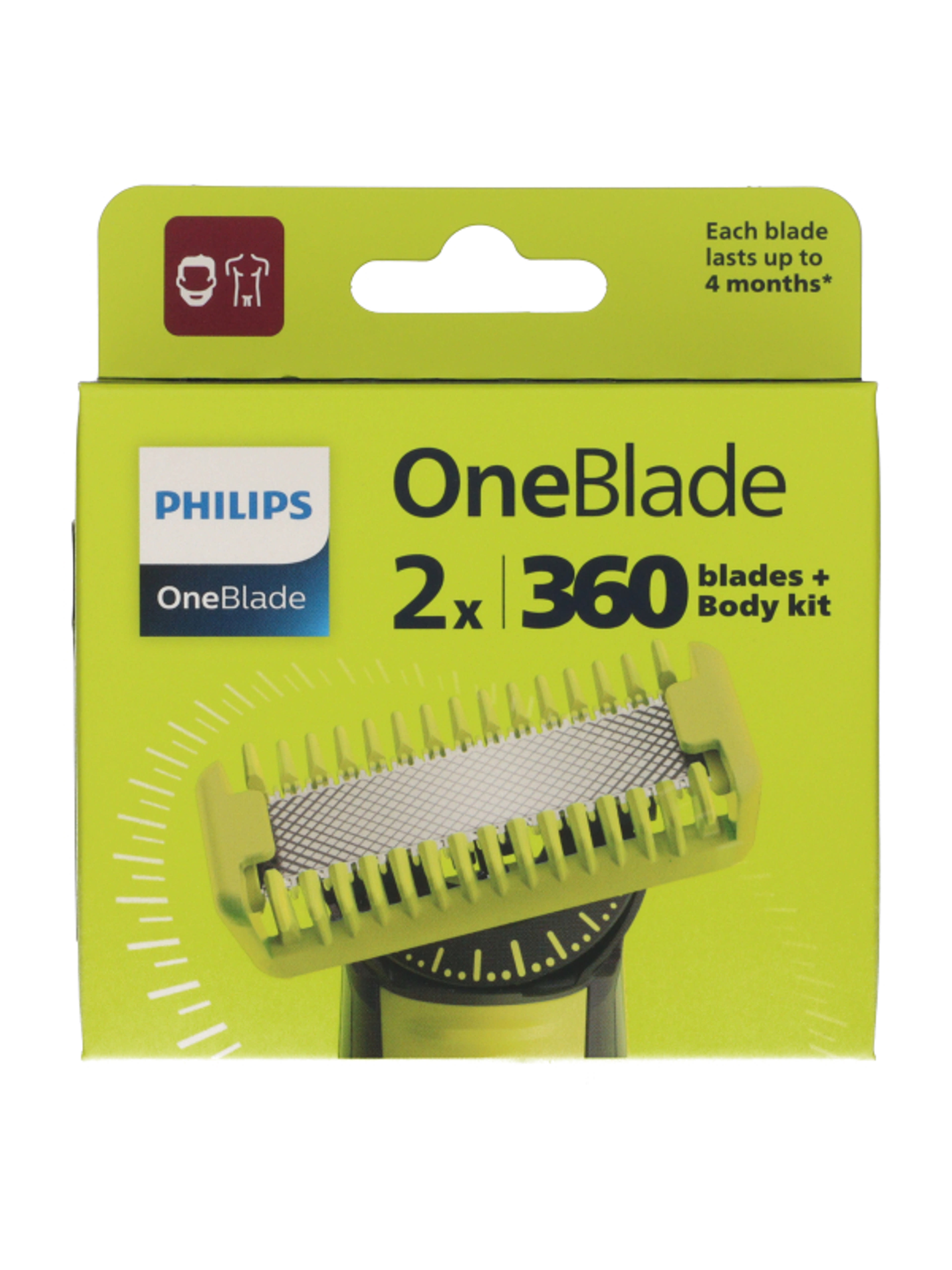 Philips OneBlade Face+Body QP624/50 penge - 2 db