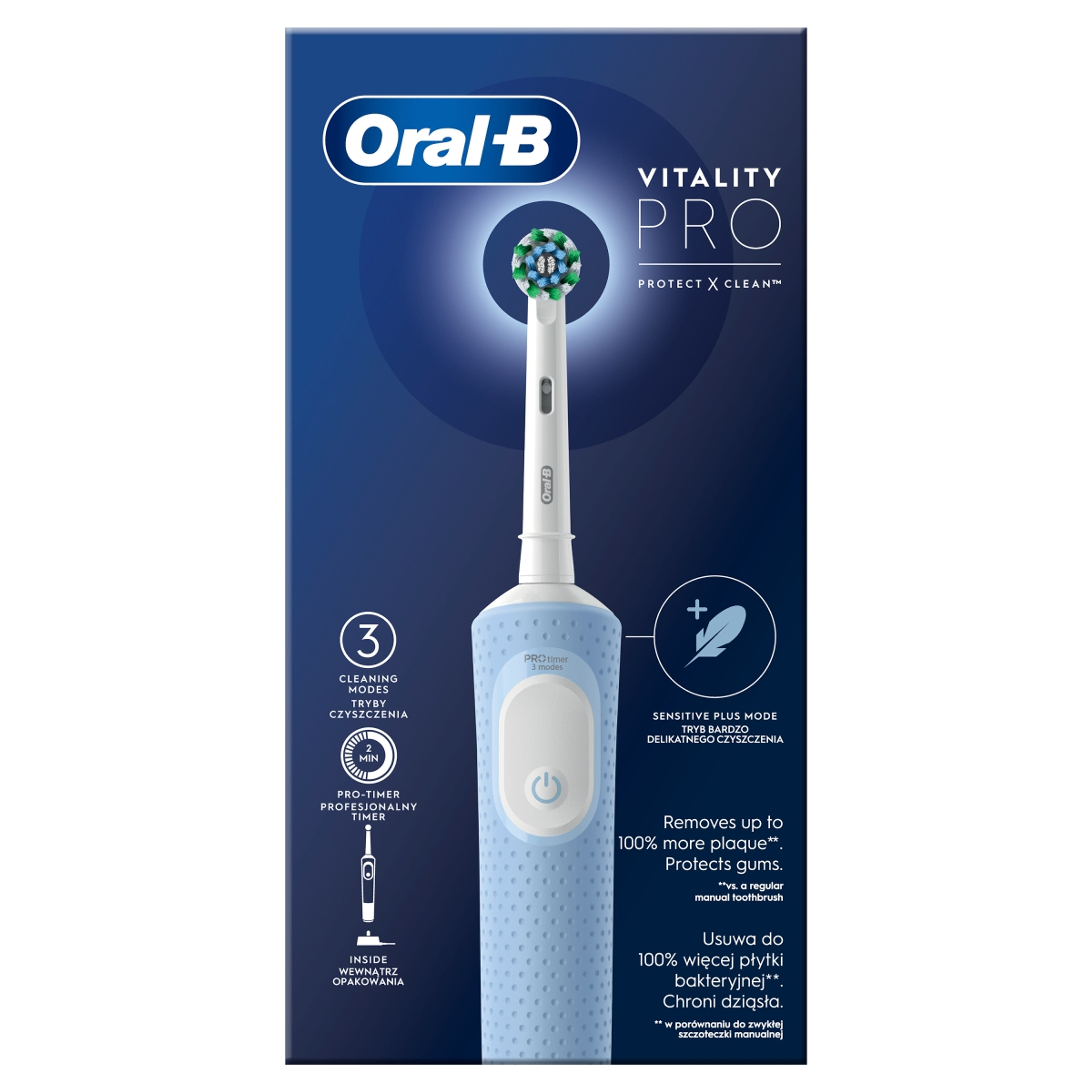 Oral-B Vitality Pro elektromos fogkefe, fehér - 1 db-1