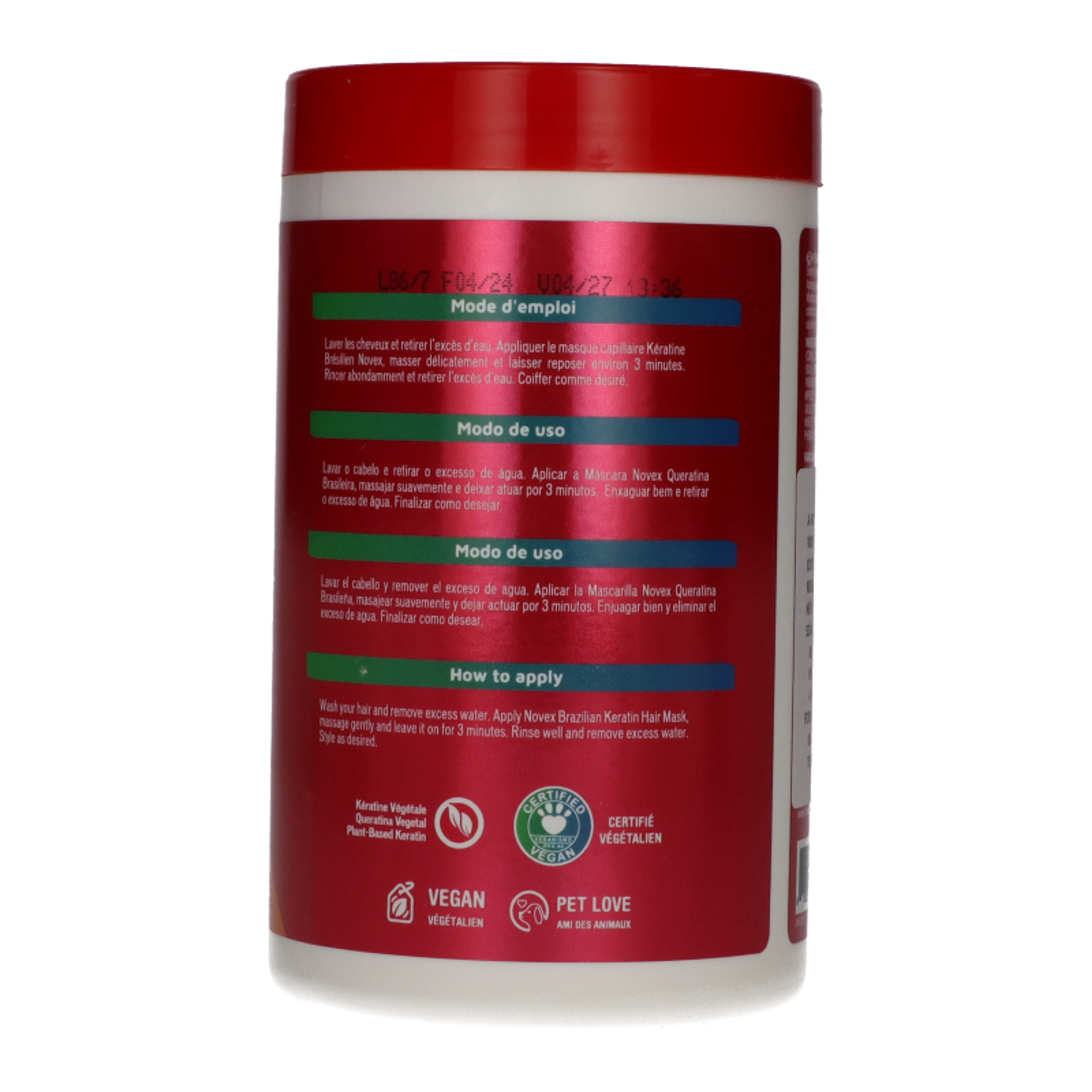Novex Brazilian Keratin hajpakoló krém - 400 ml-3