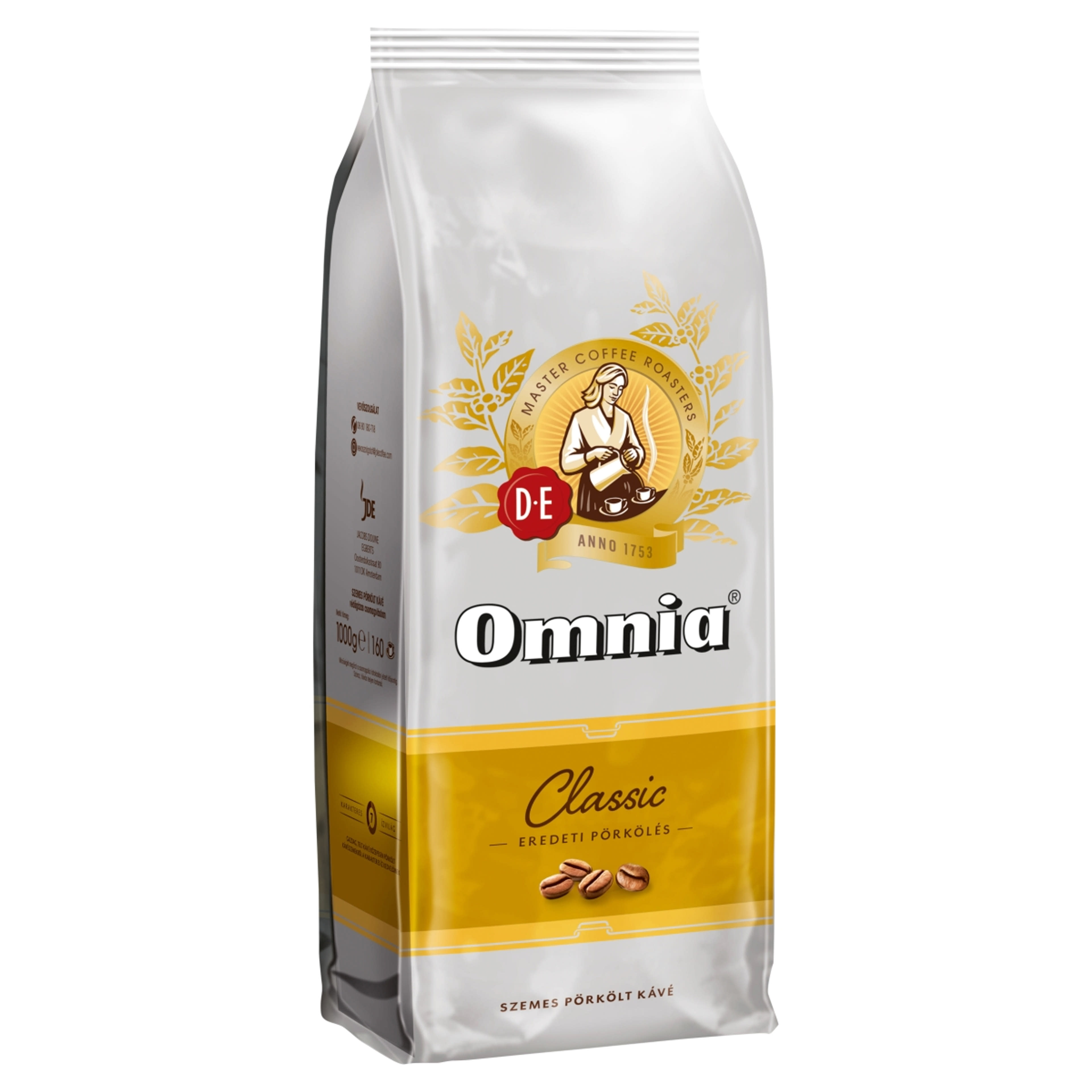 Douwe Egberts Omnia Classic eredeti pörkölésű szemes pörkölt kávé - 1000 g-2