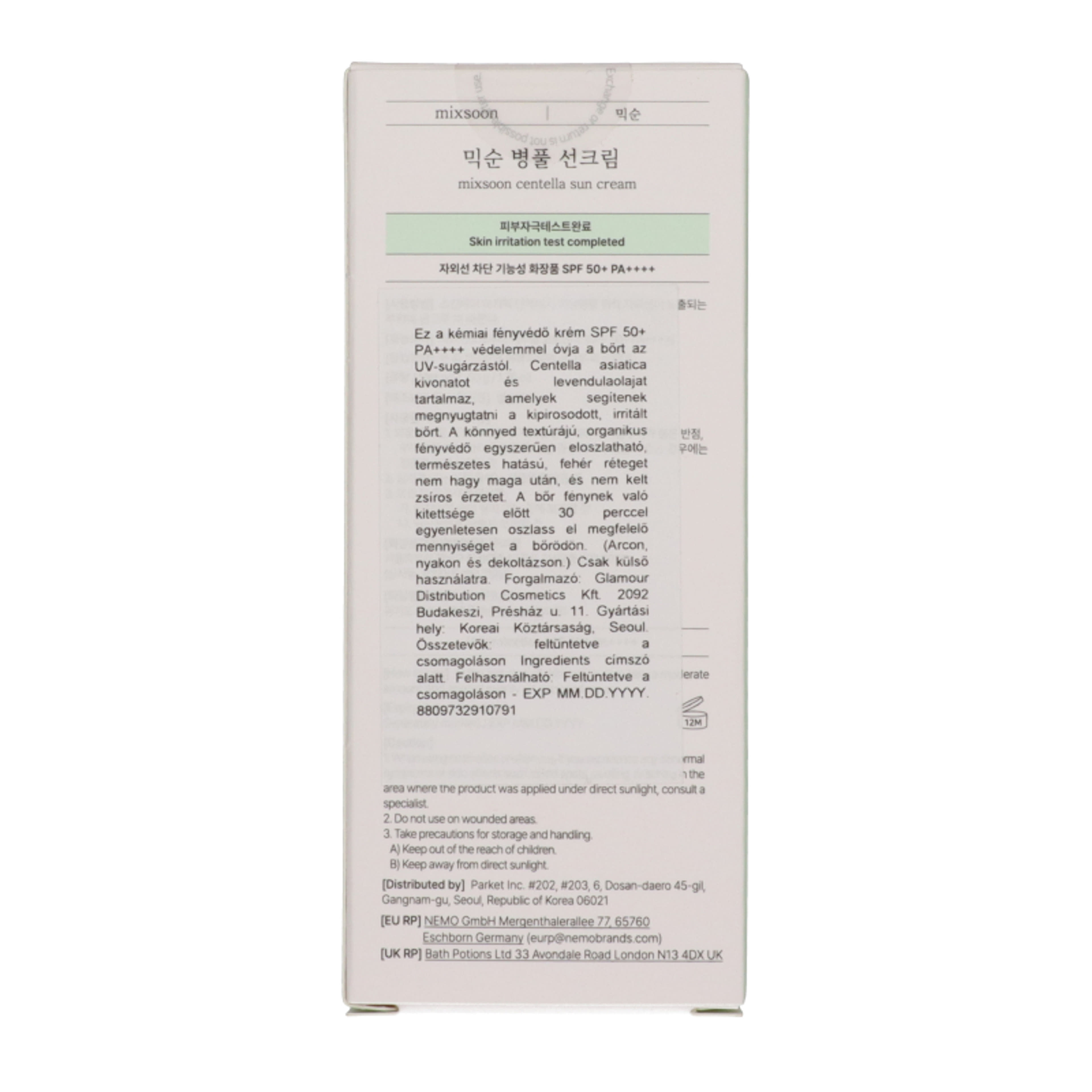 Mixsoon Centella fényvédő arckrém SPF50+ - 50 g-3