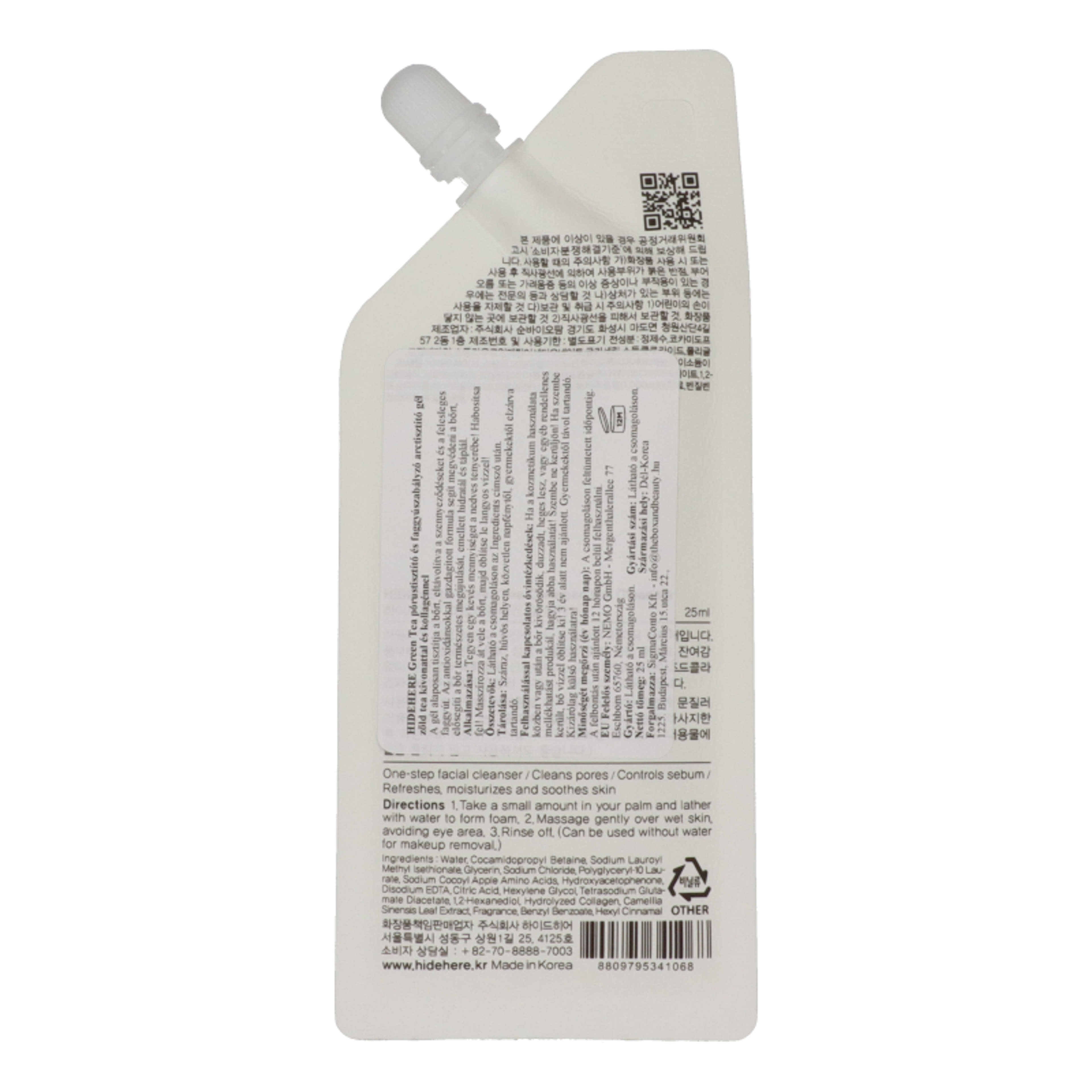 Hidehere Green Tea Collagen pórustisztító gél - 25 ml-2