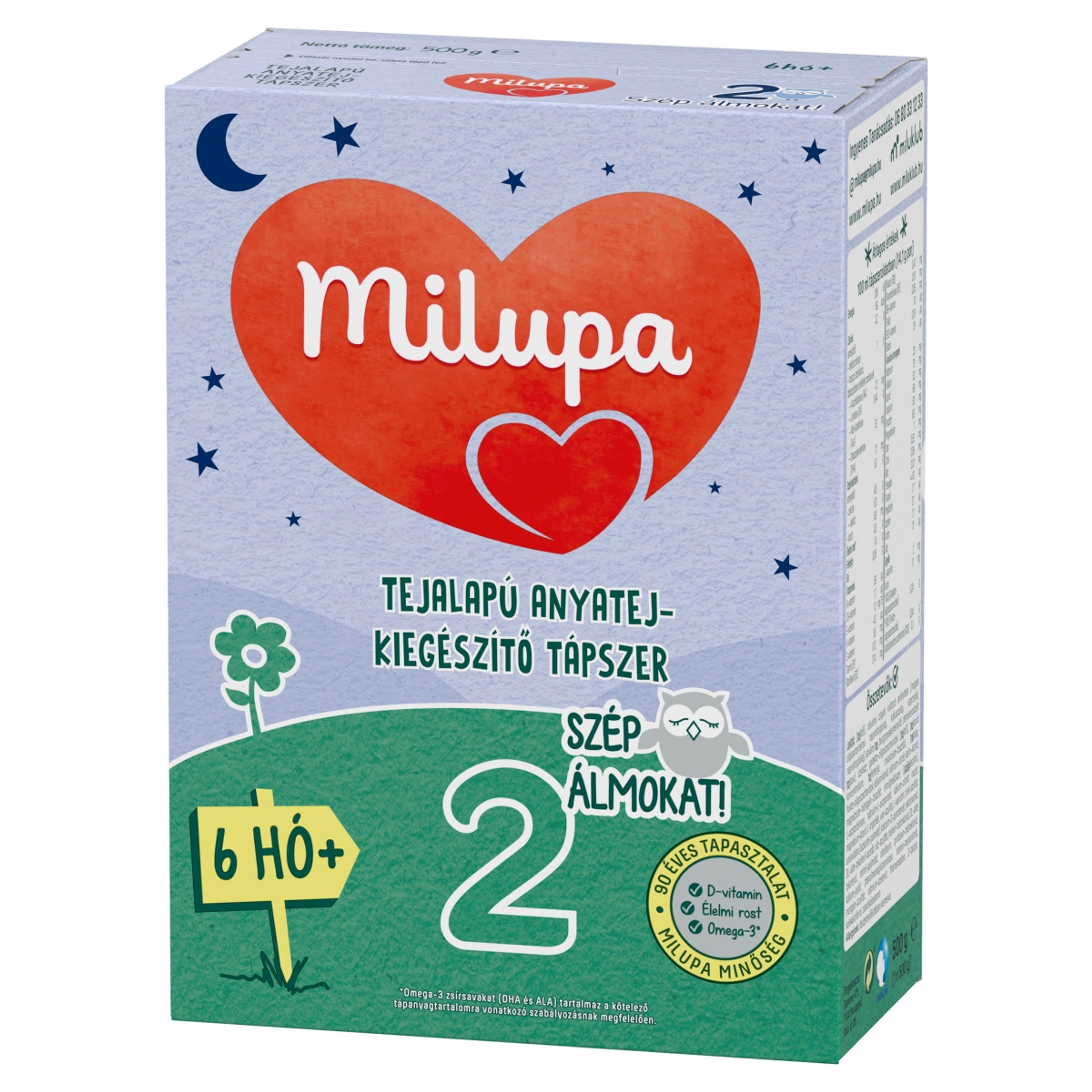 Milupa 2 Szép álmokat tejalapú anyatej-kiegészítő tápszer 6 hónapos kortól - 500 g-3