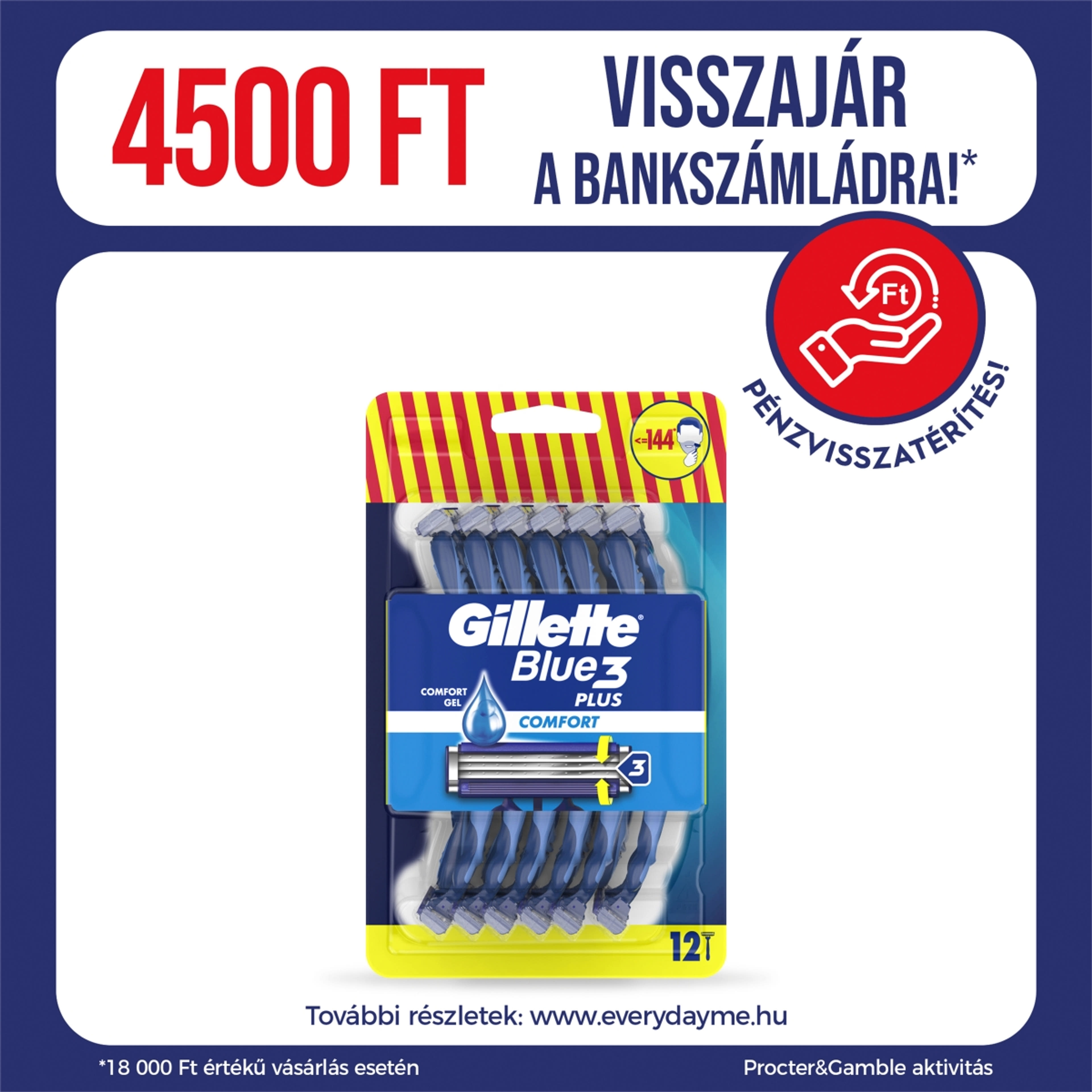 Gillette Blue3 Comfort eldobható borotva 3 pengés - 12 db