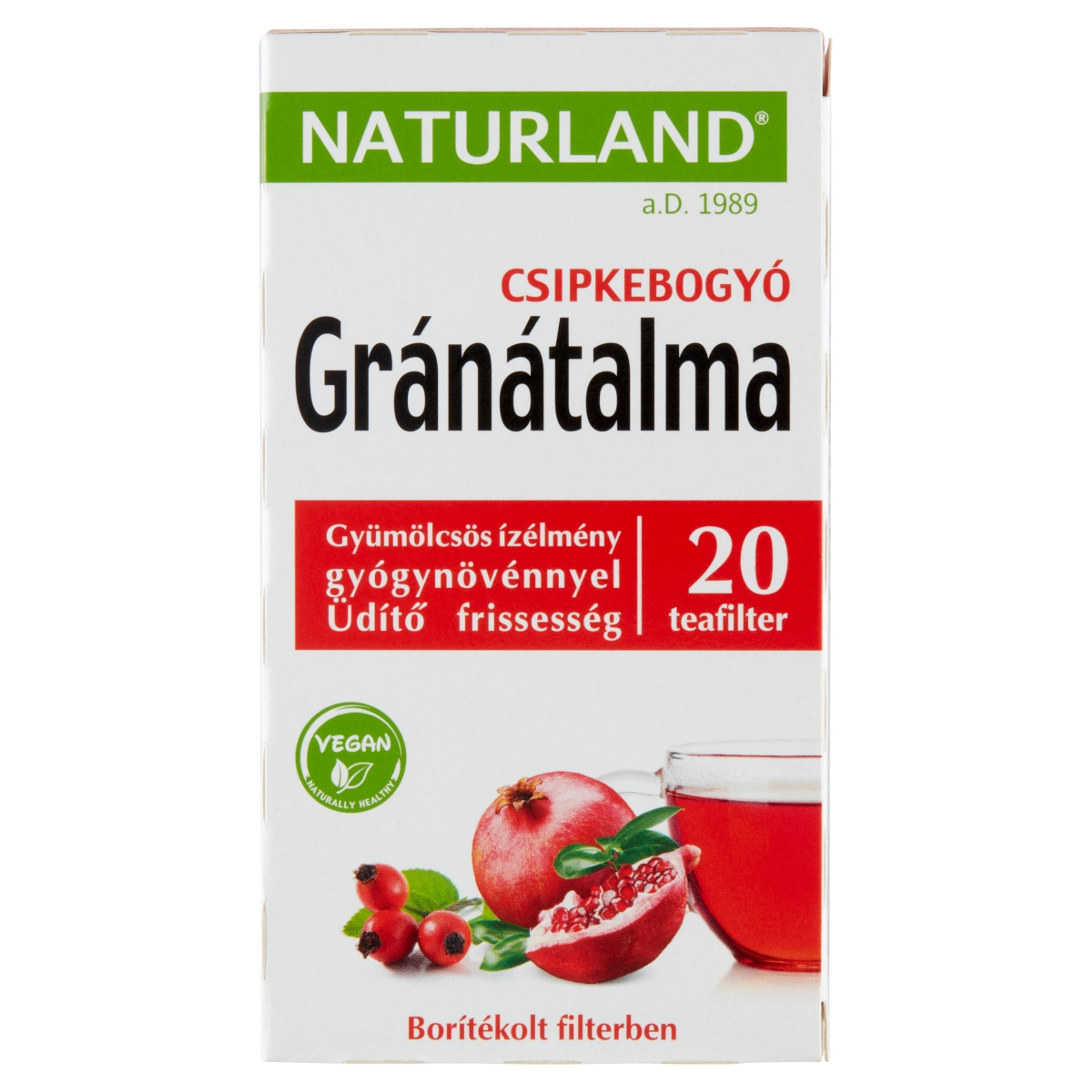 Naturland gyümölcstea gránátalma csipkebogyó, 20 filter - 40 g