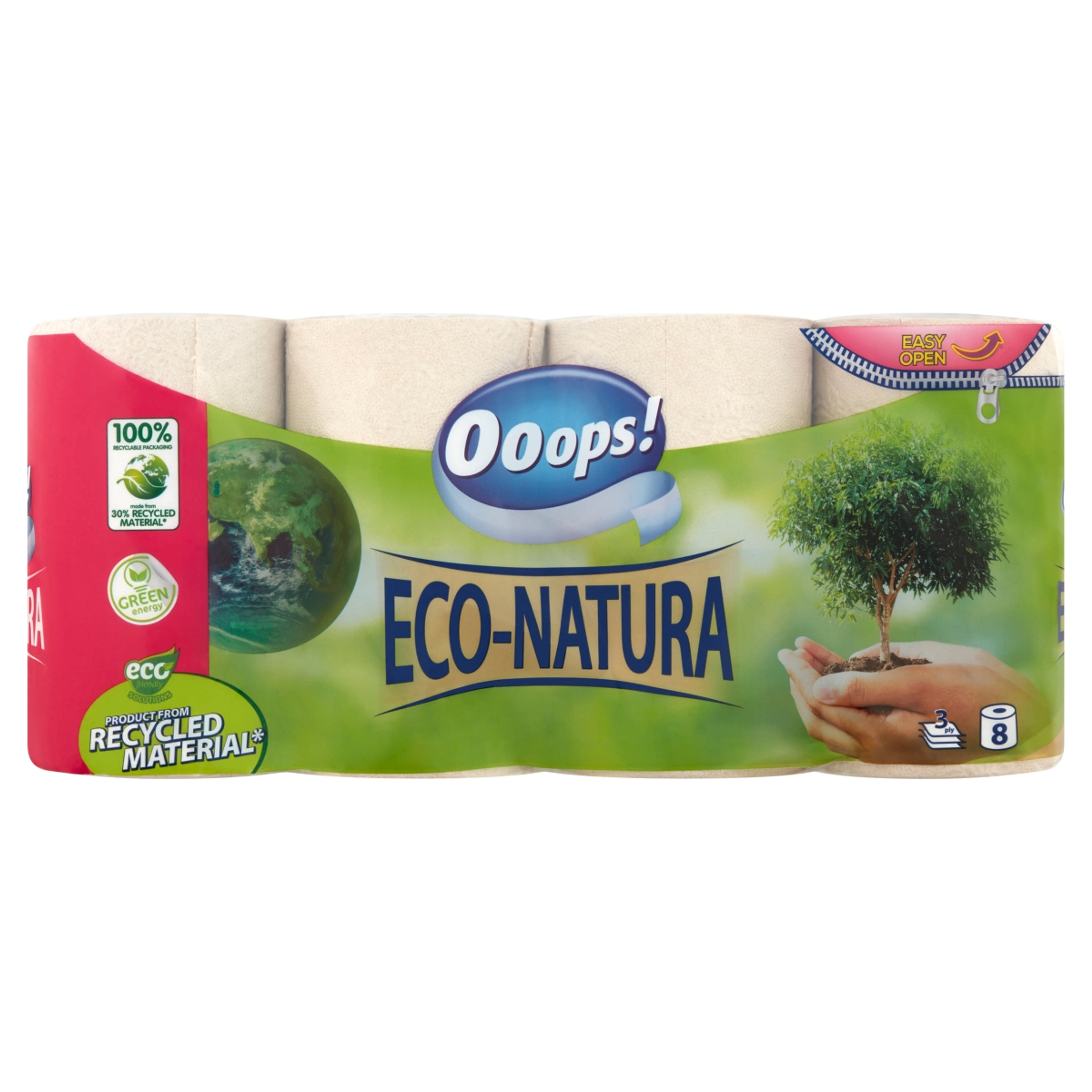 Ooops! Eco-Natura toalettpapír, 3 rétegű - 8 db