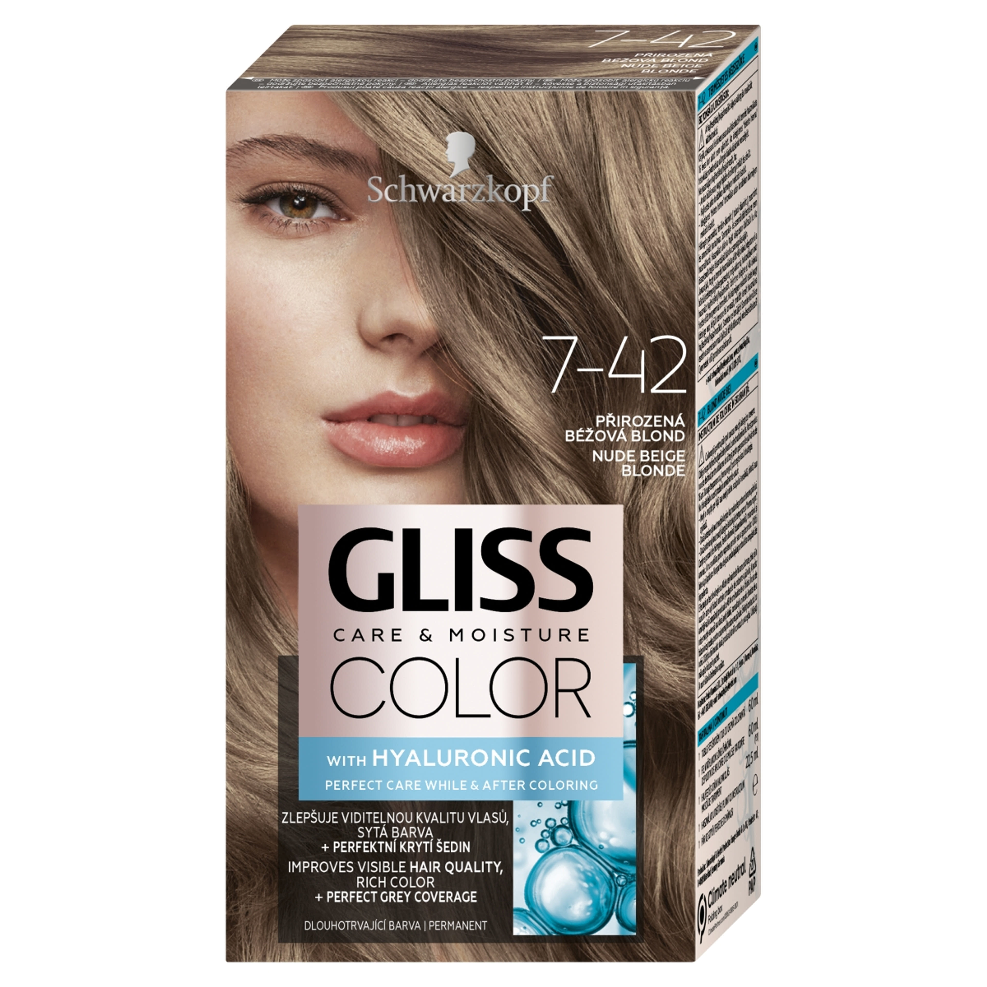 Schwarzkopf Gliss Color tartós hajfesték 7-42 természetes bézsszőke - 1 db-1