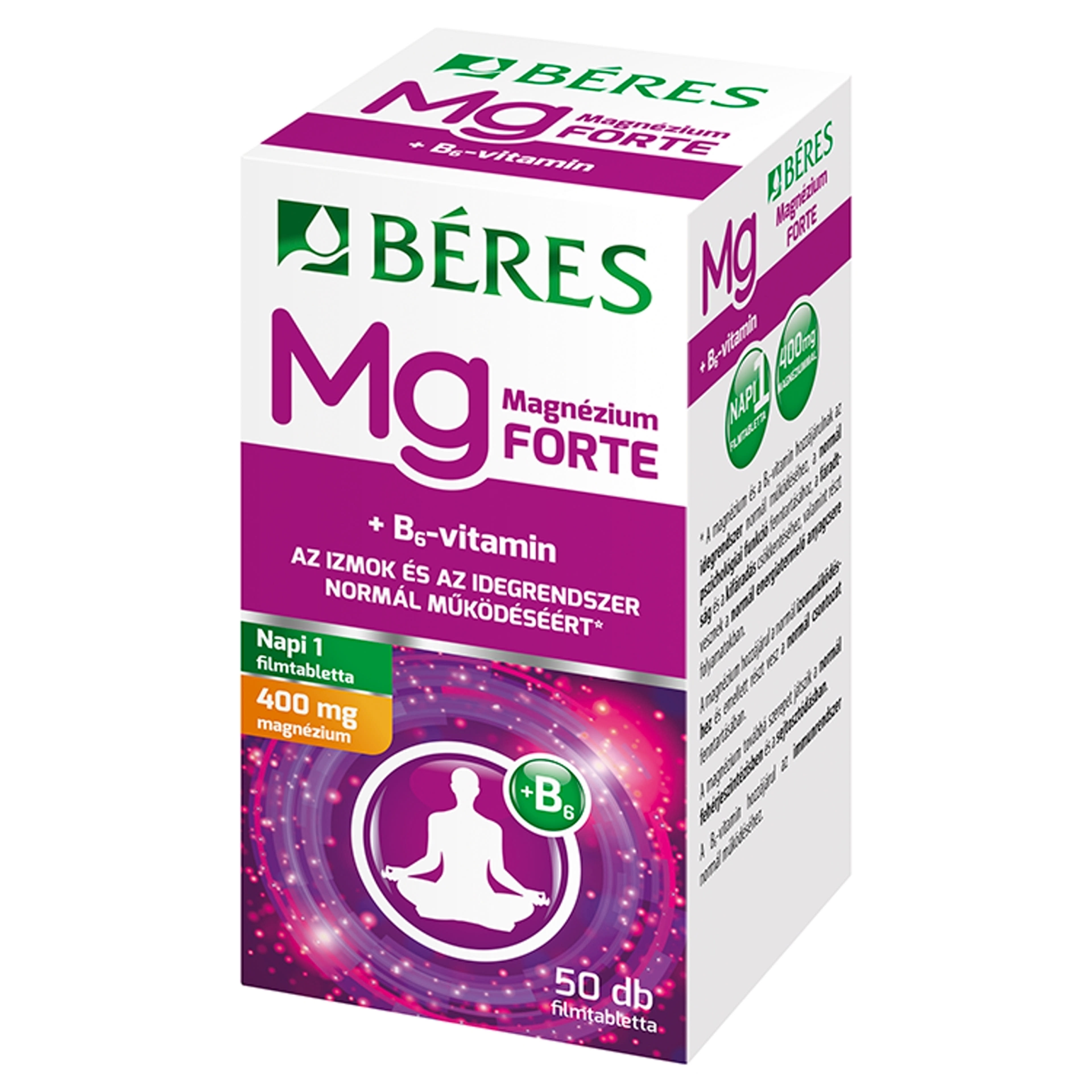 Béres Magnézium 400mg+ B6 Forte Filmtabletta - 50 db-2