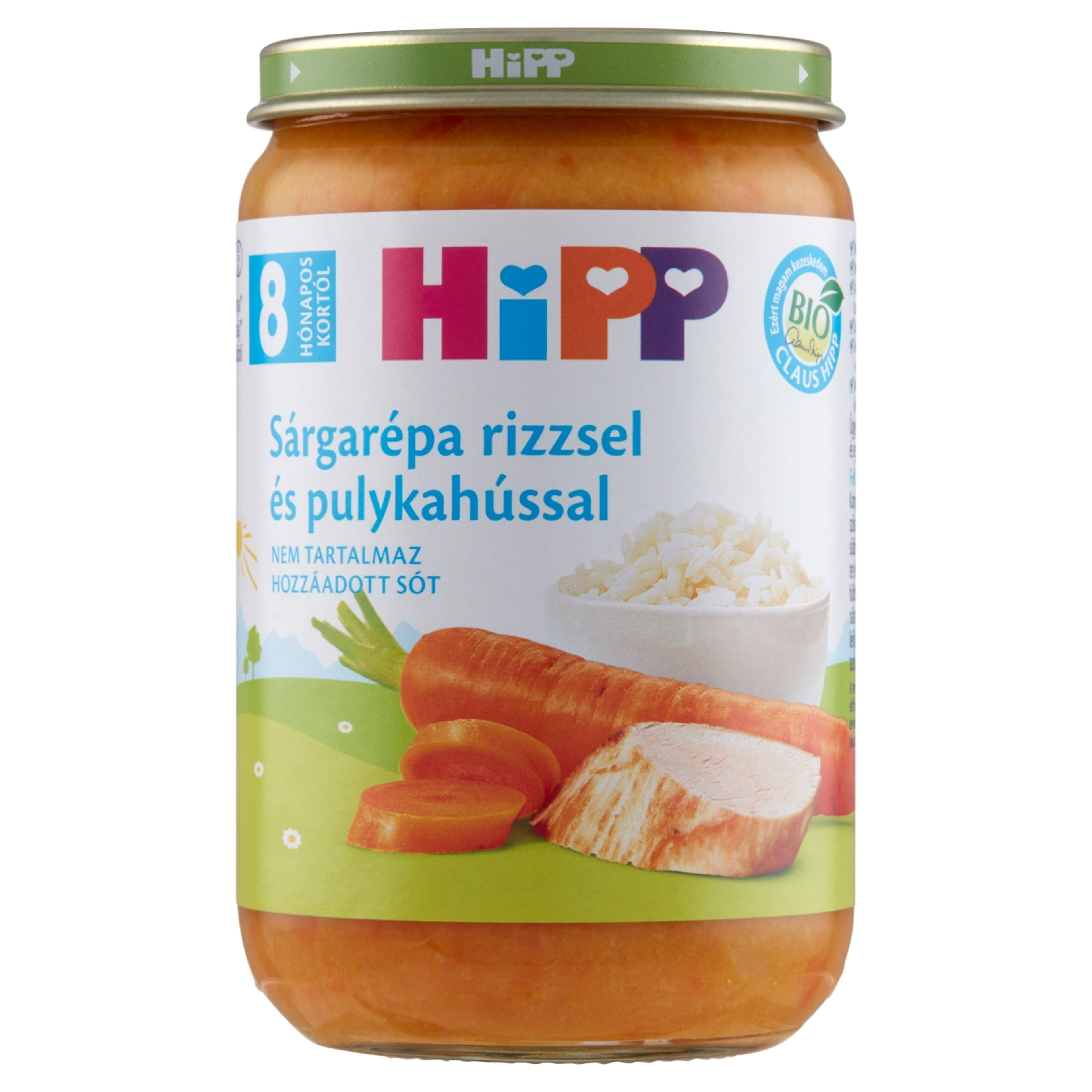 Hipp Bébiétel Sárgarépa Pulykahús Ízesítéssel 8 Hónapos Kortól - 220 g