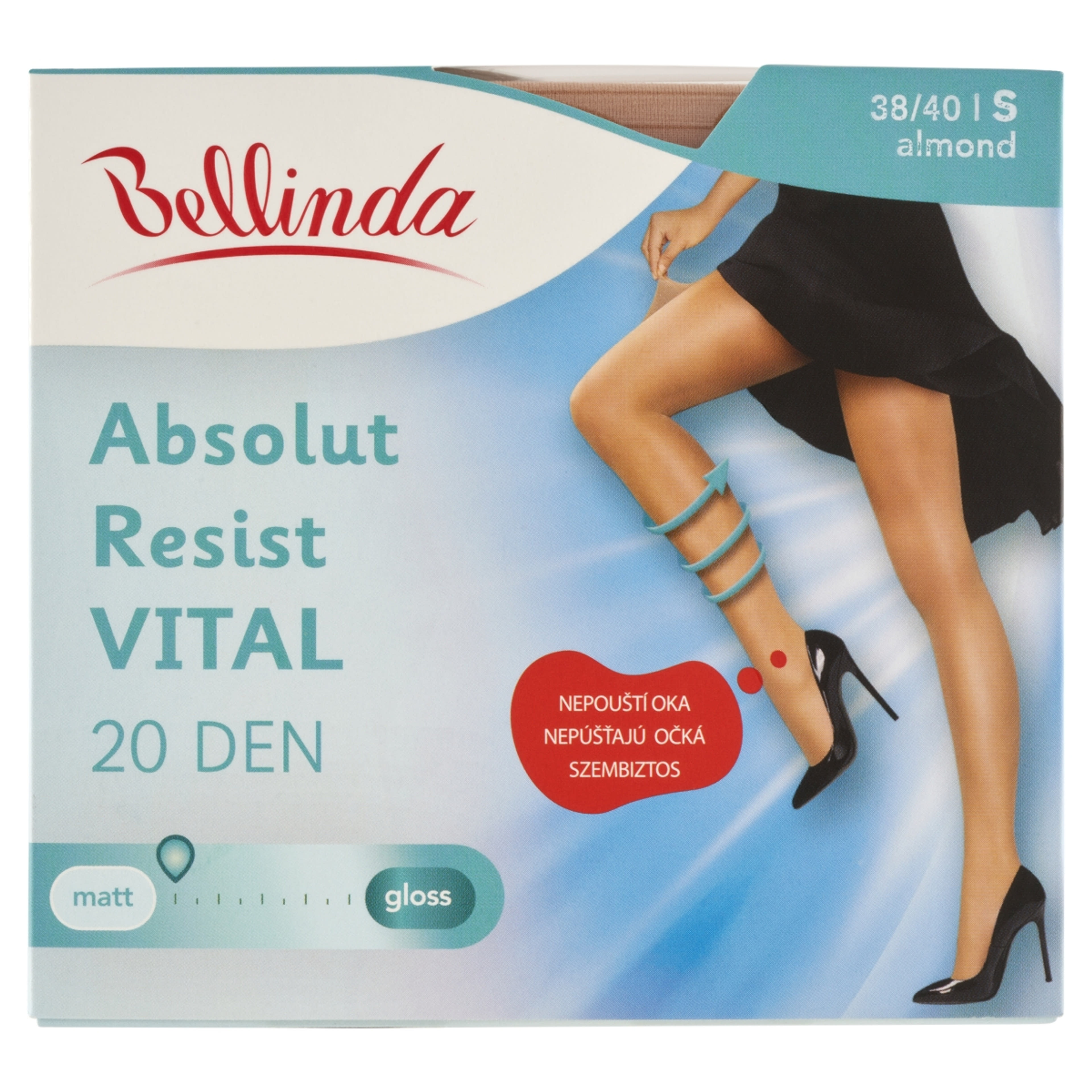 Bellinda Absolut Resist Vital harisnya 20Den almond, S-es méret - 1 db