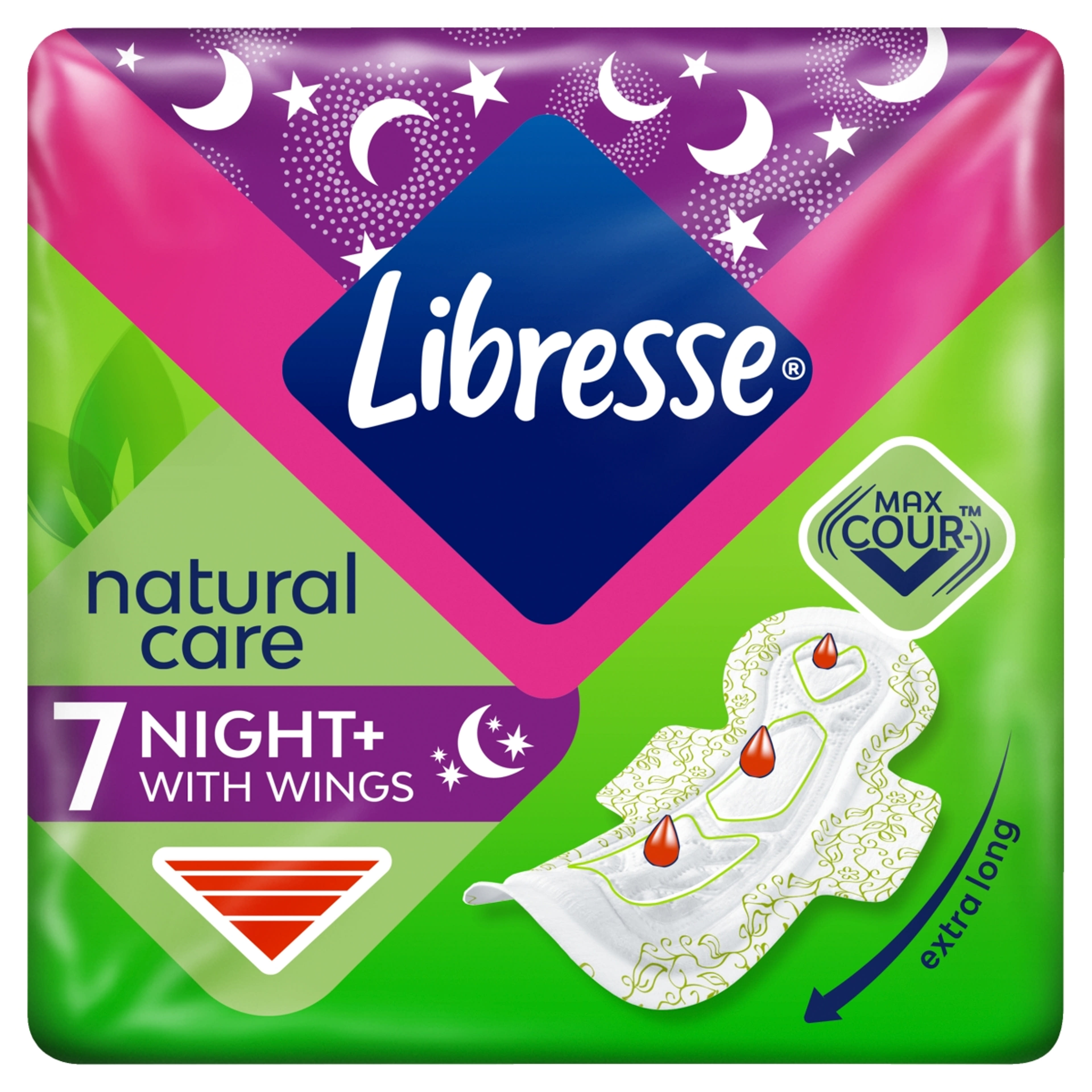 Libresse Night+ Natural Care éjszakai egészségügyi betét - 7 db-5