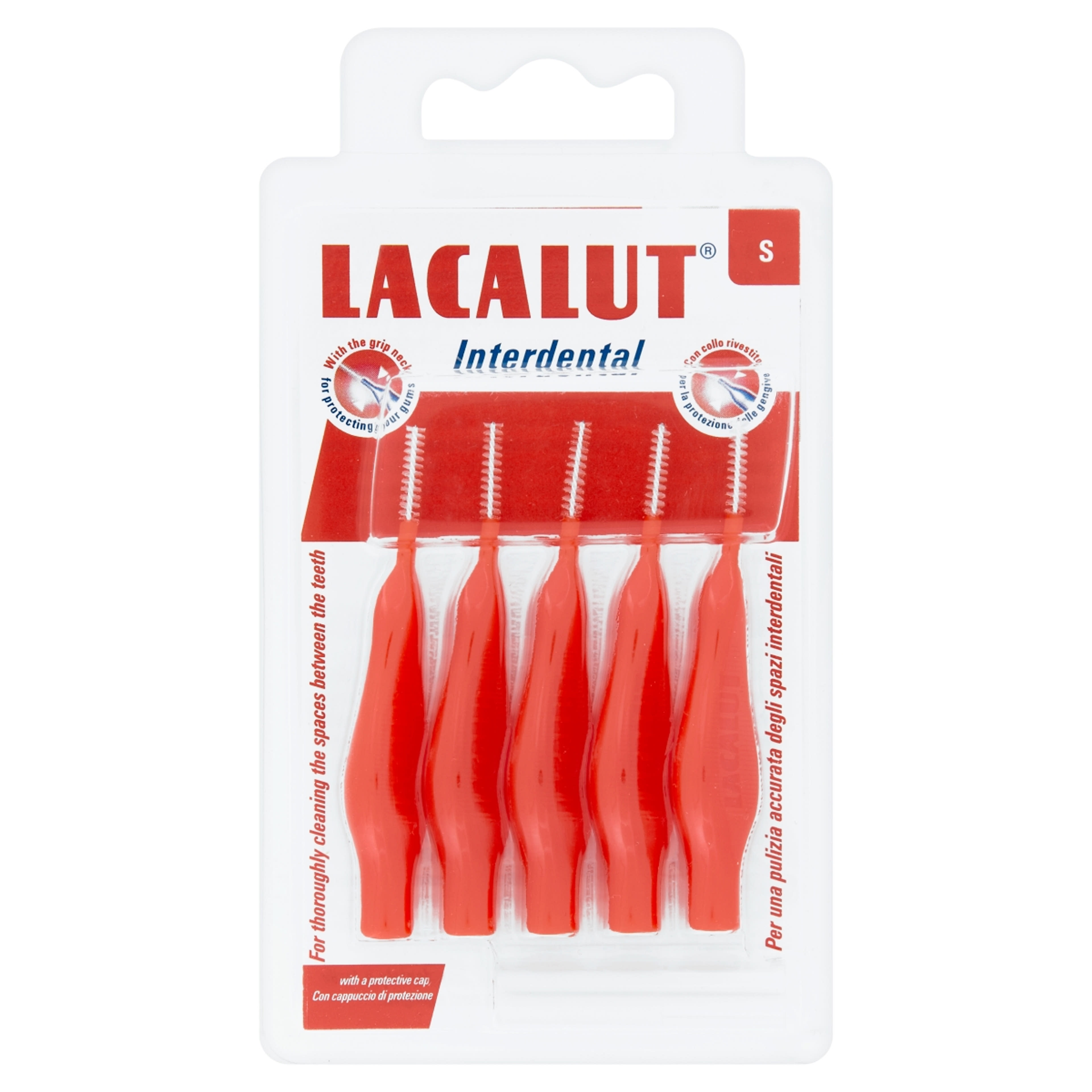 Lacalut Interdental S fogköztisztító kefe védokupakkal - 5 db
