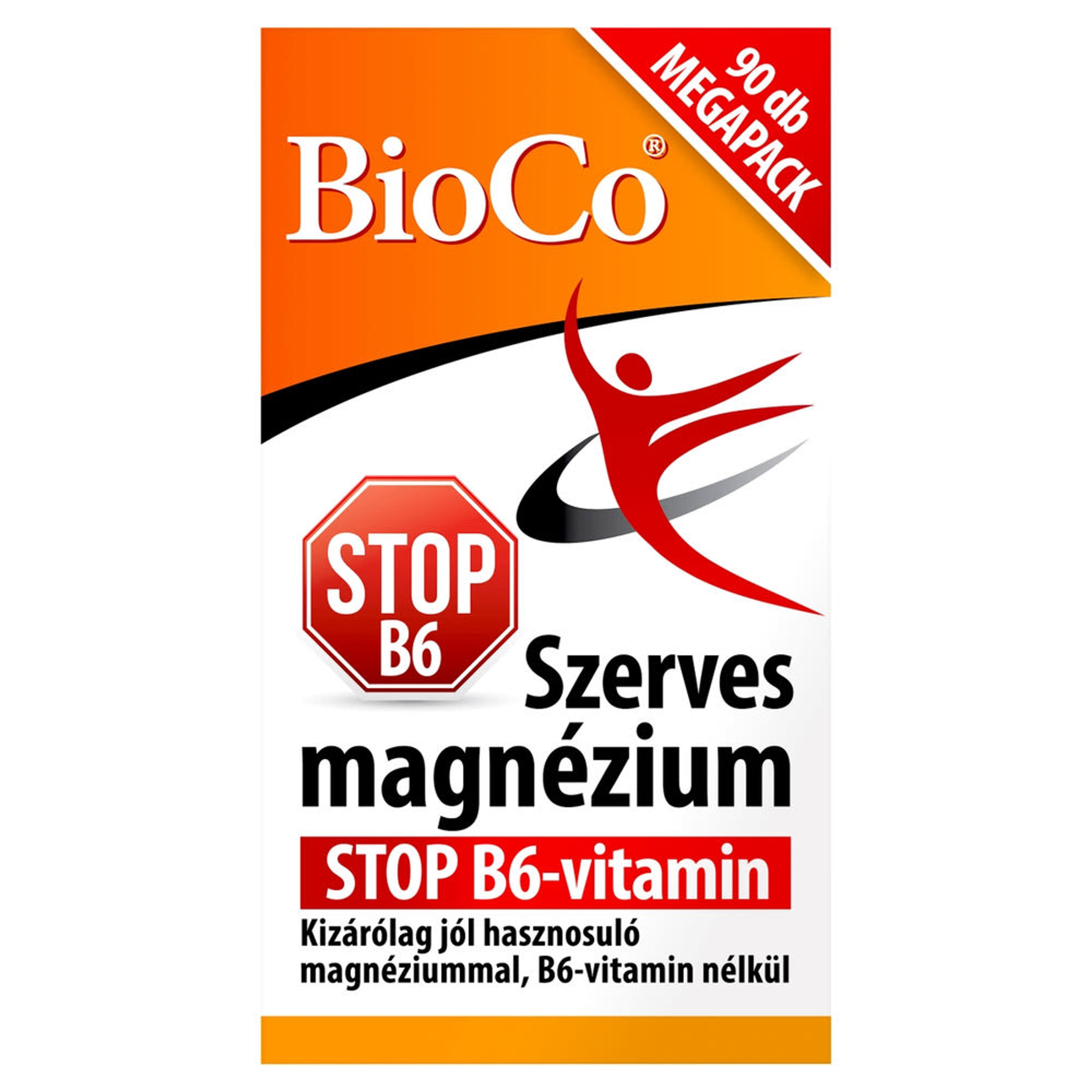 BioCo Szerves magnézium STOP B6-vitamin étrend-kiegészítő tabletta - 90 db