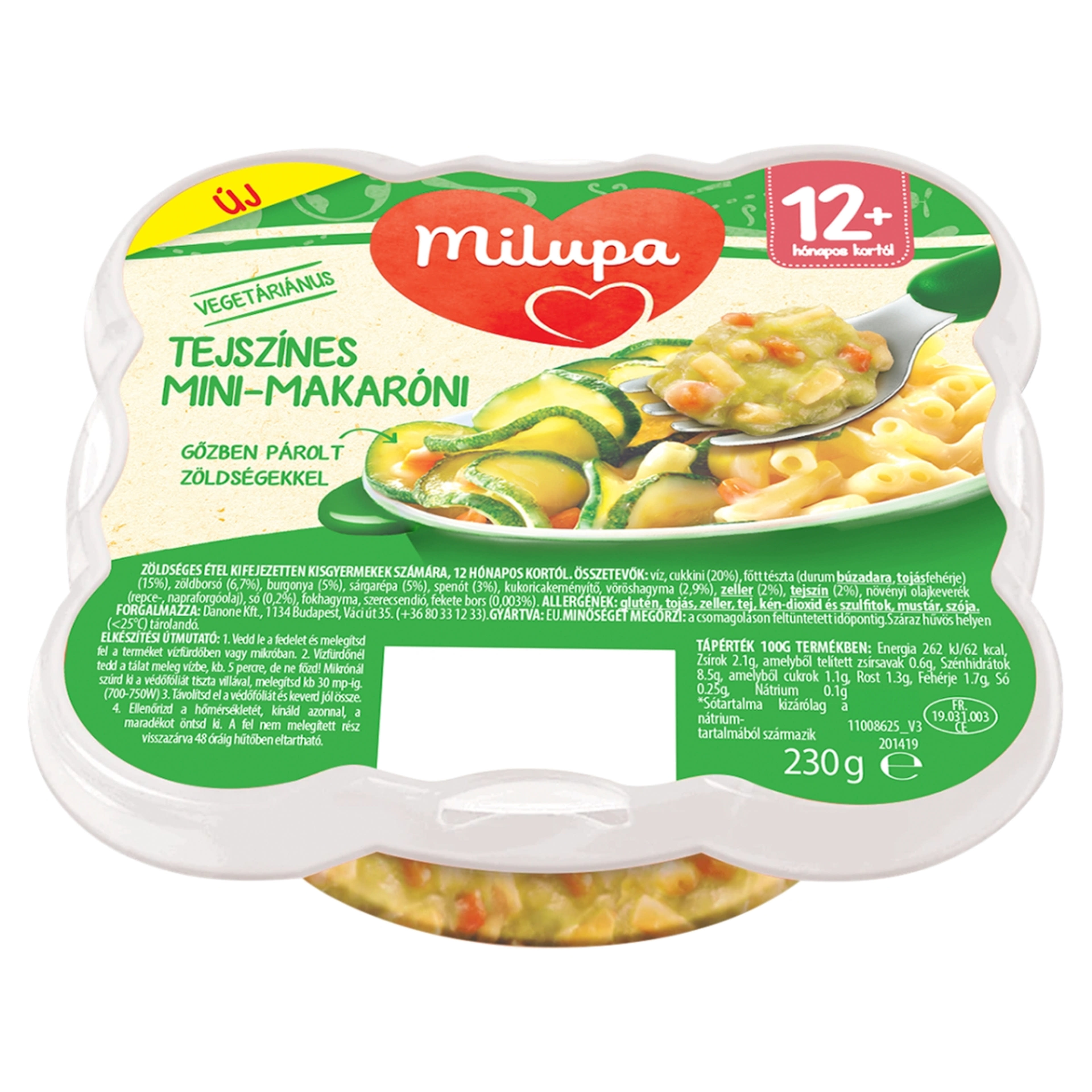 Milupa tejszínes mini makaróni 12 hónapos kortól - 230 g