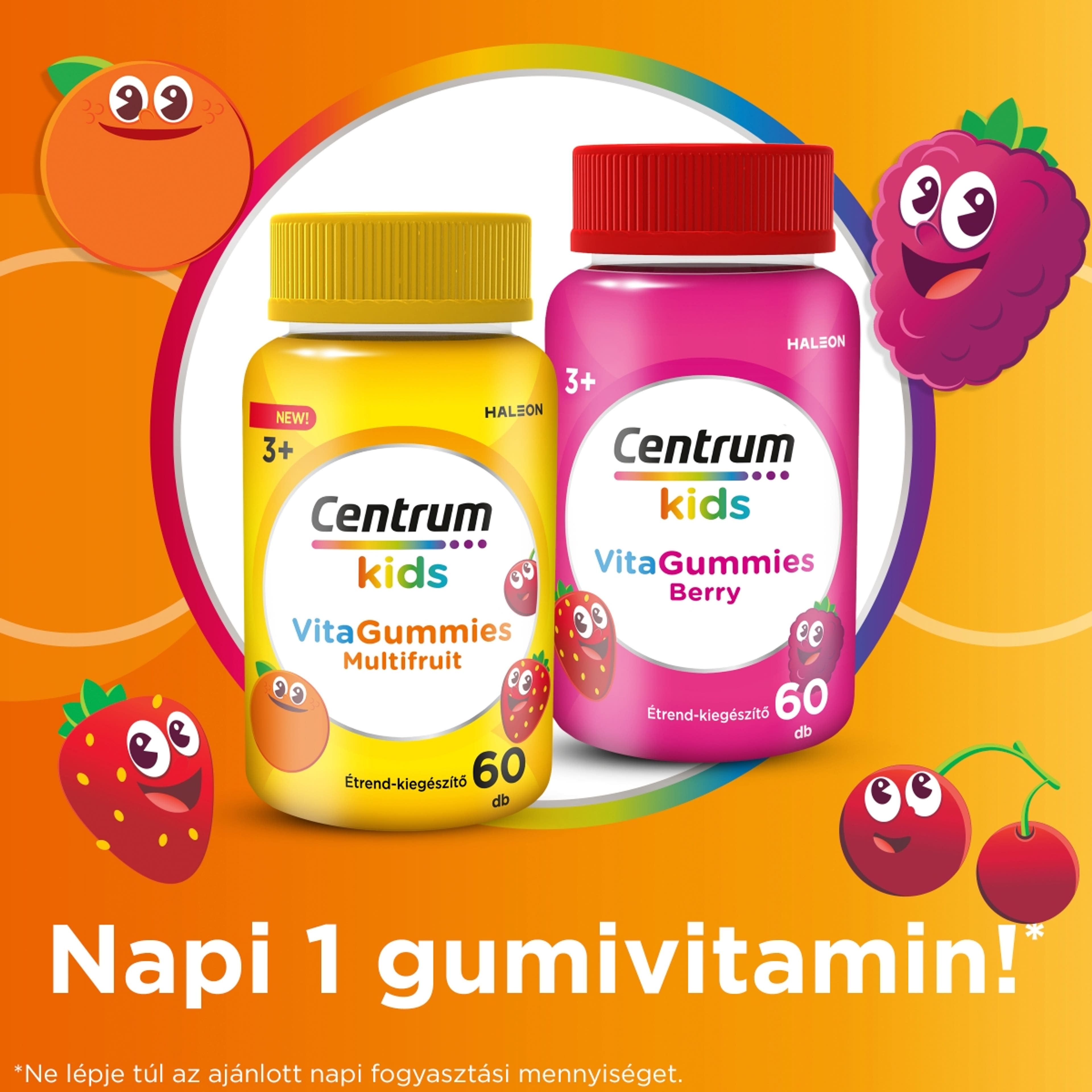 Centrum Kids Multifruit gumivitamin narancs, cseresznye és eper izesítésű - 60 db-7