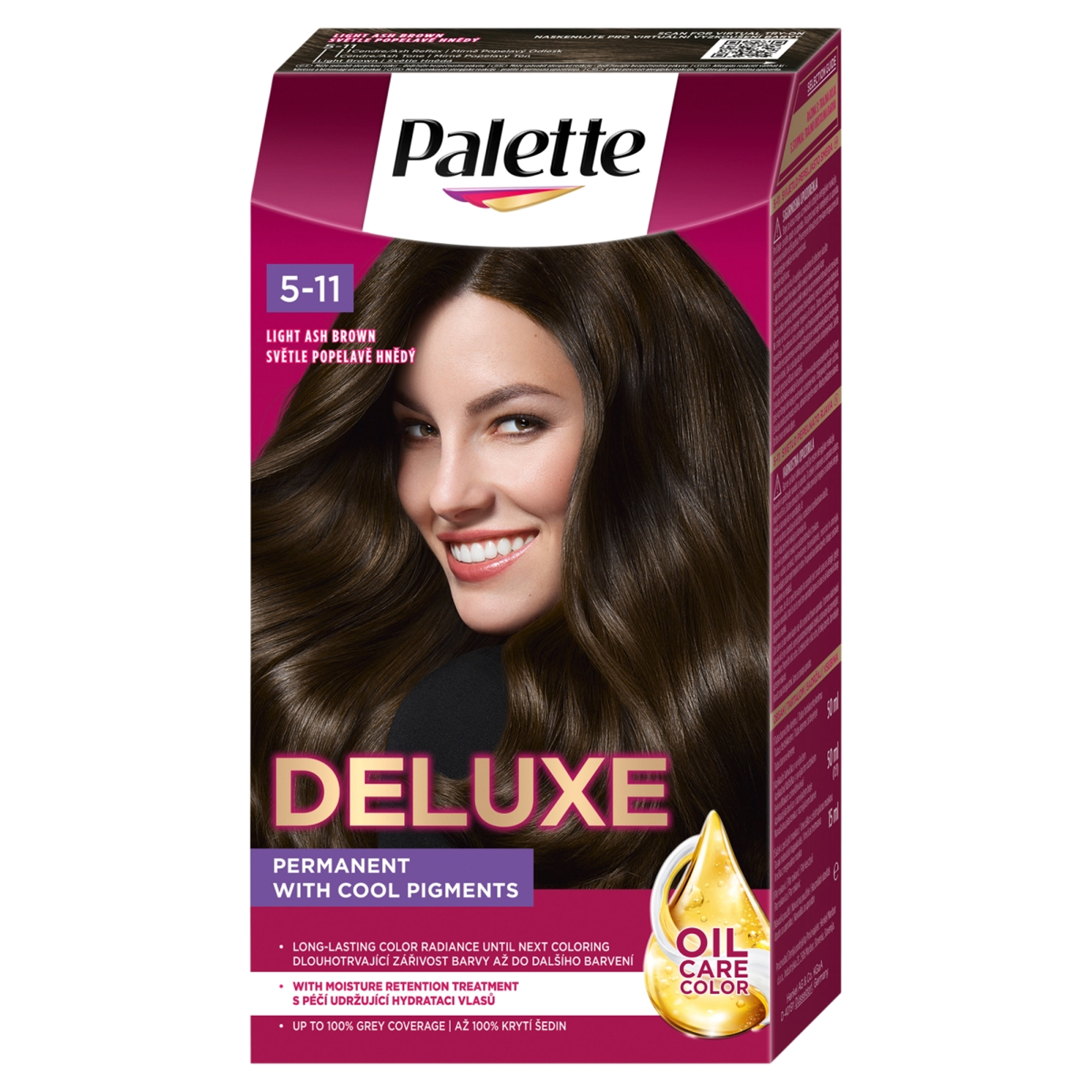 Palette Deluxe tartós hajfesték /5-11 hamvas világosbarna - 1 db