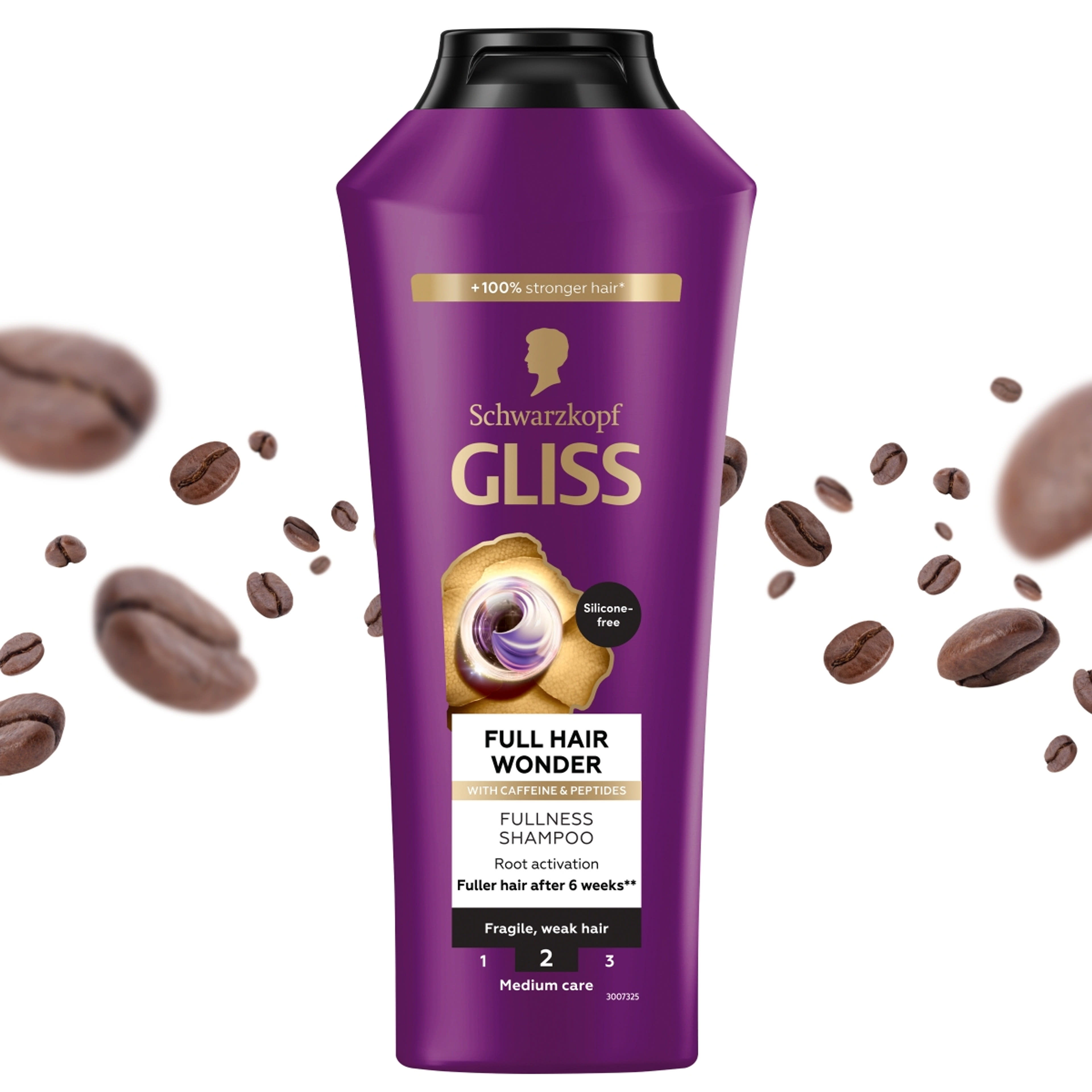 Schwarzkopf Gliss Full Hair Wonder sampon koffeinnel + peptidekkel - 400 ml-2