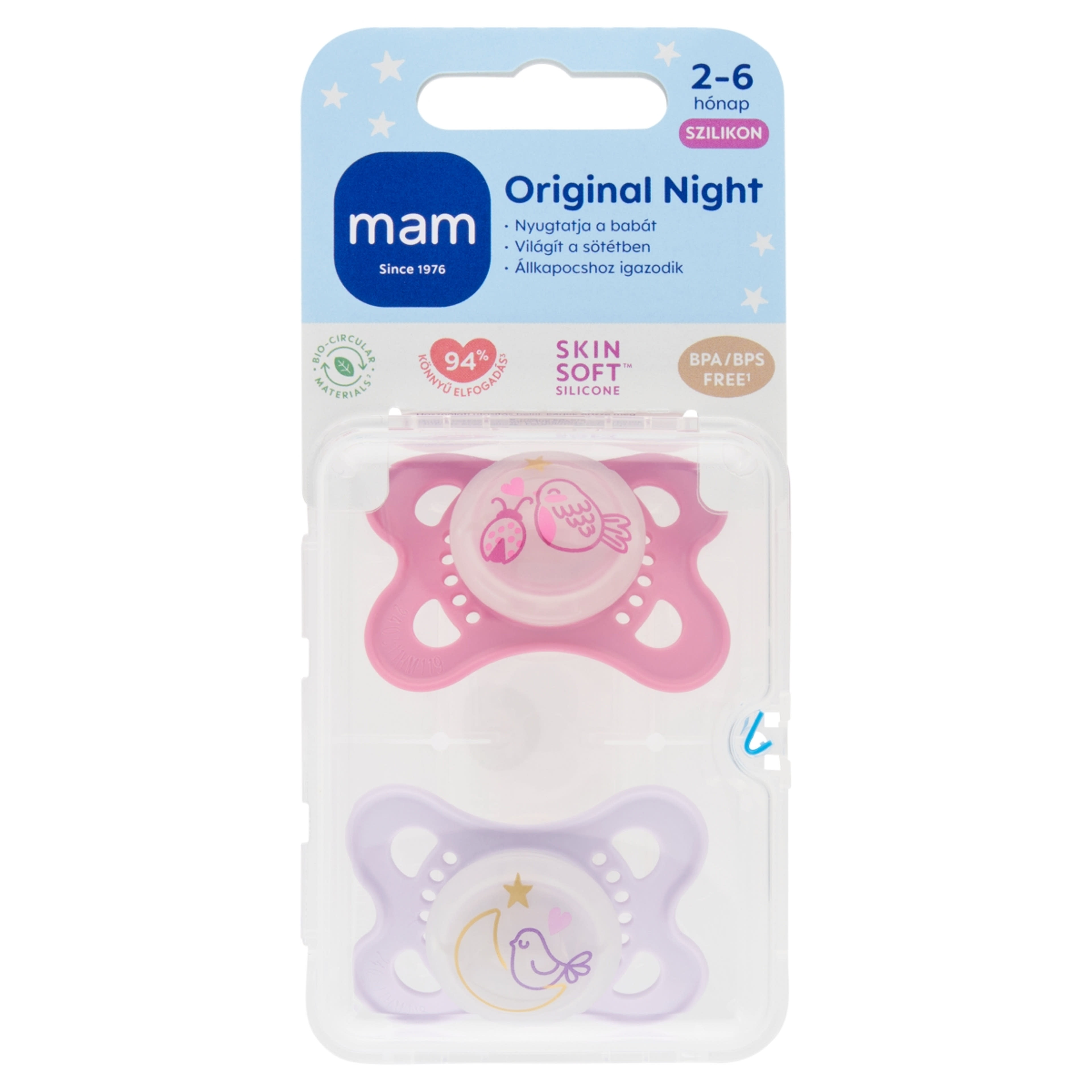 MAM Original Night szilikon alvócumi 2-6 hónapos kortól - 2 db-1