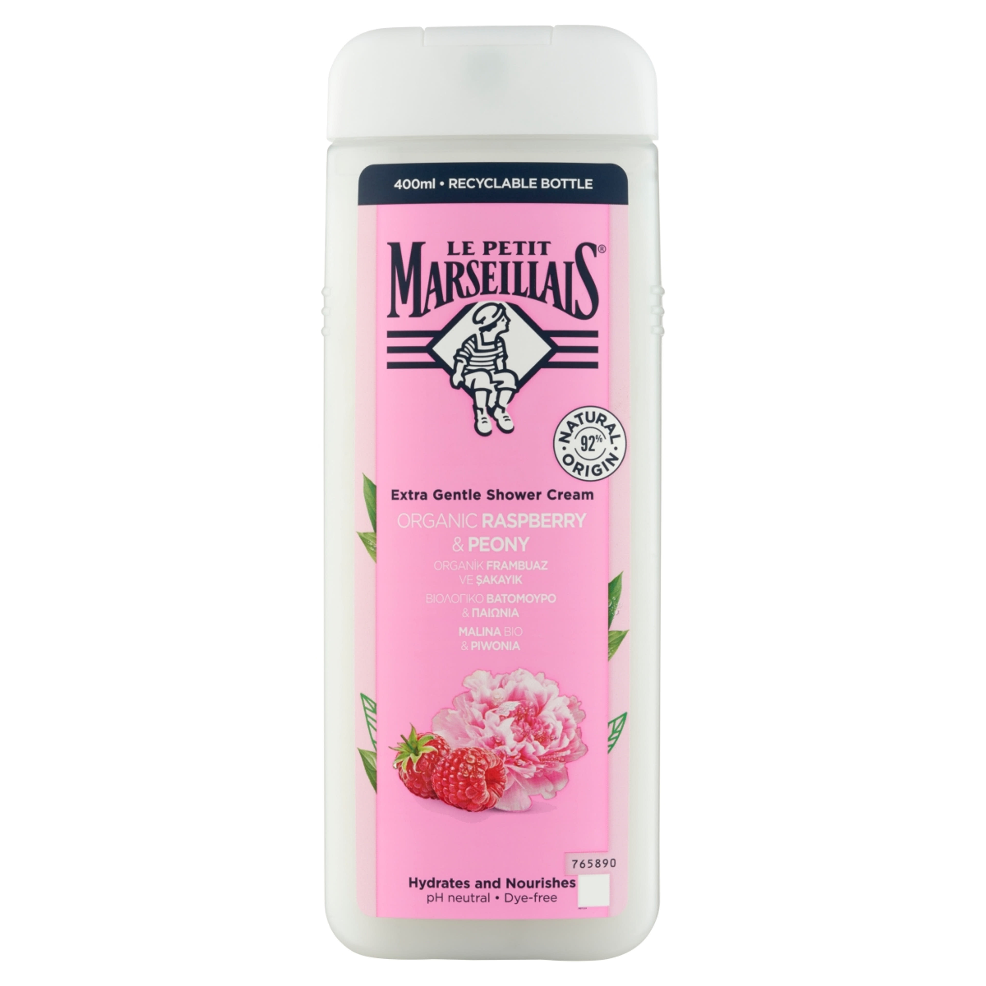 Le Petit Marseillais krémtusfürdő organikus málna & bazsarózsával - 400 ml