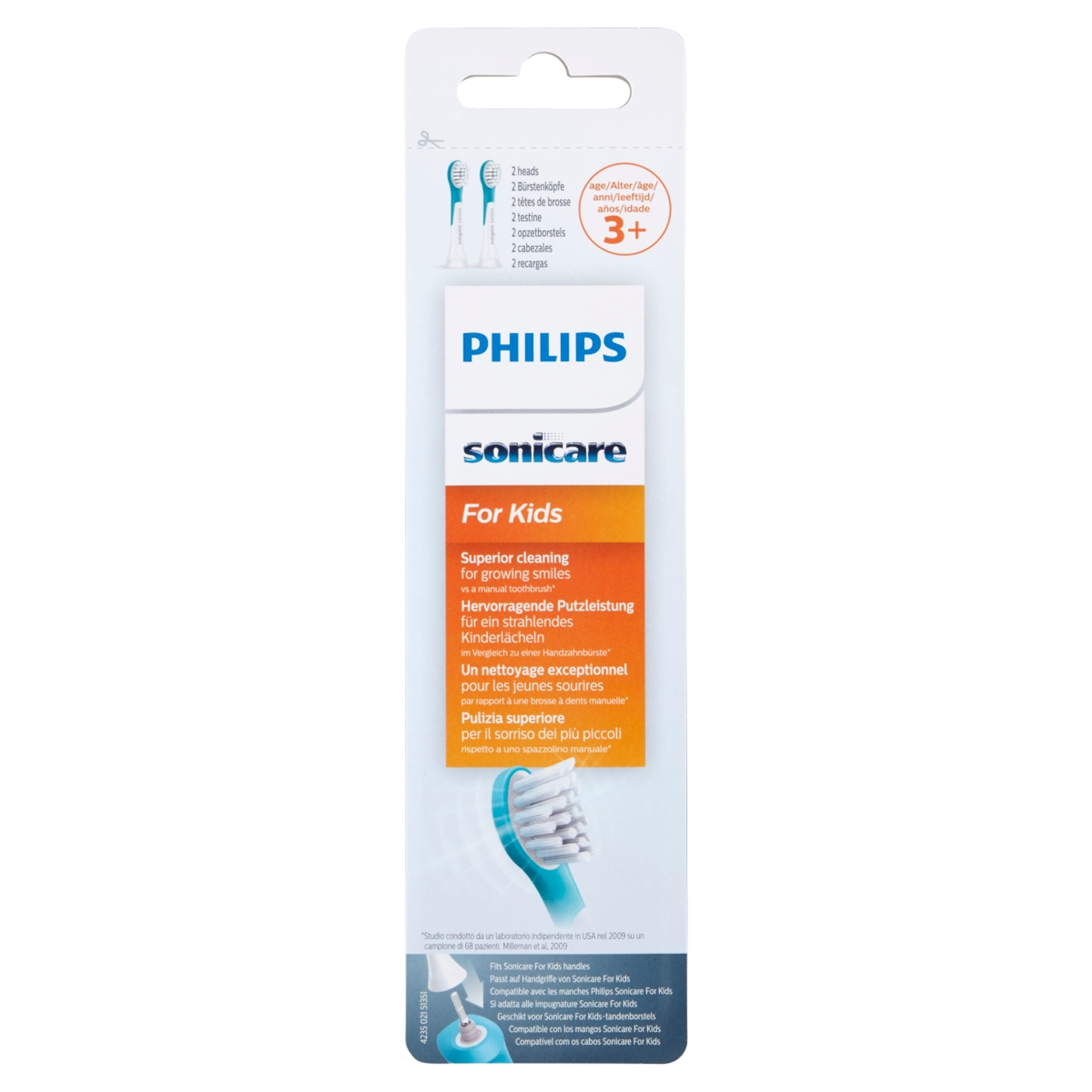 Philips Sonicare Kids 4+ elektromos fogkefe pótfej - 2 db