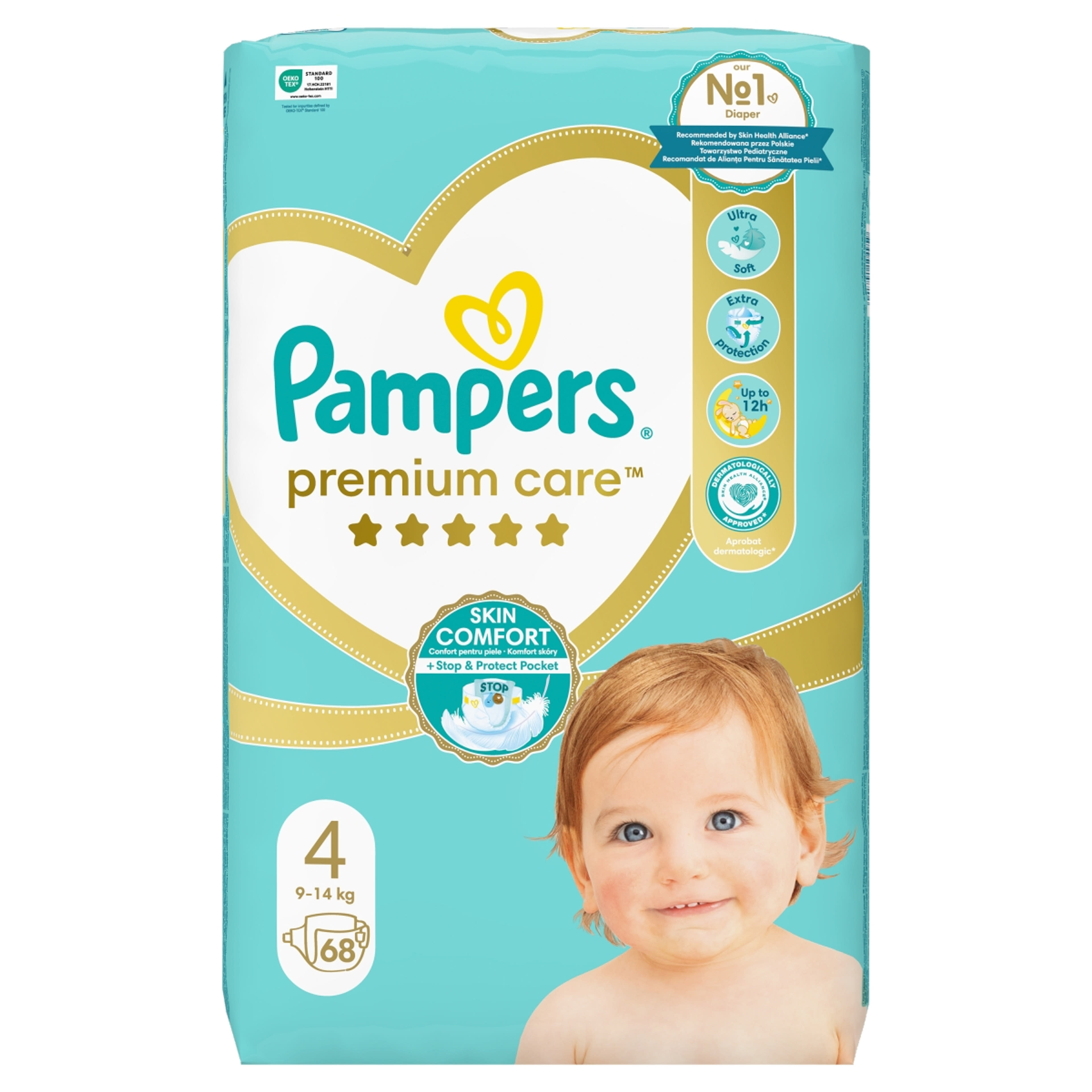 Pampers Premium Care Pelenka 4-es 9-15kg - 68 db