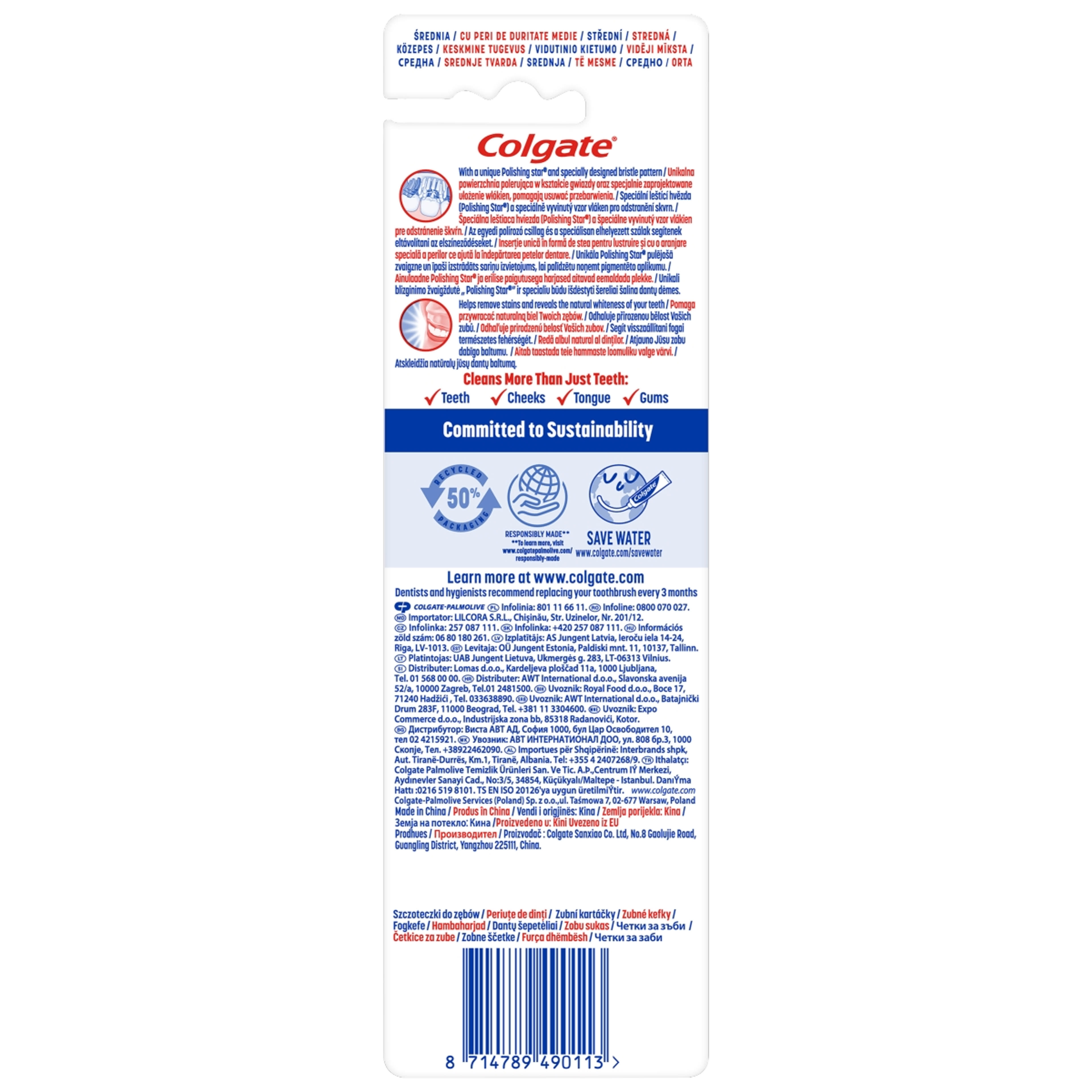 Colgate Max White Medium fogkefe - 1+1 db-4