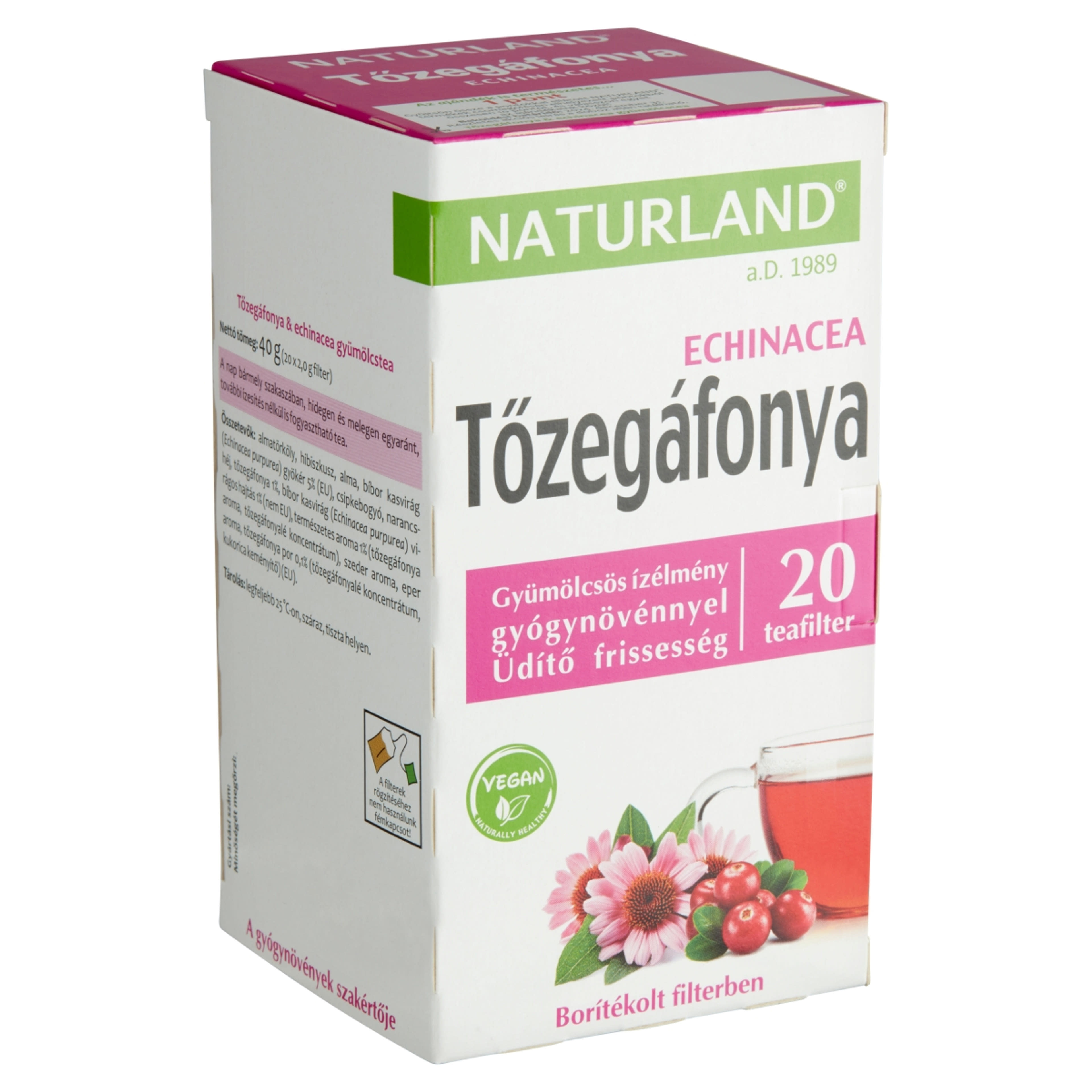 Naturland gyümölcstea tőzegáfonya echinacea - 20 filter - 40 g-2