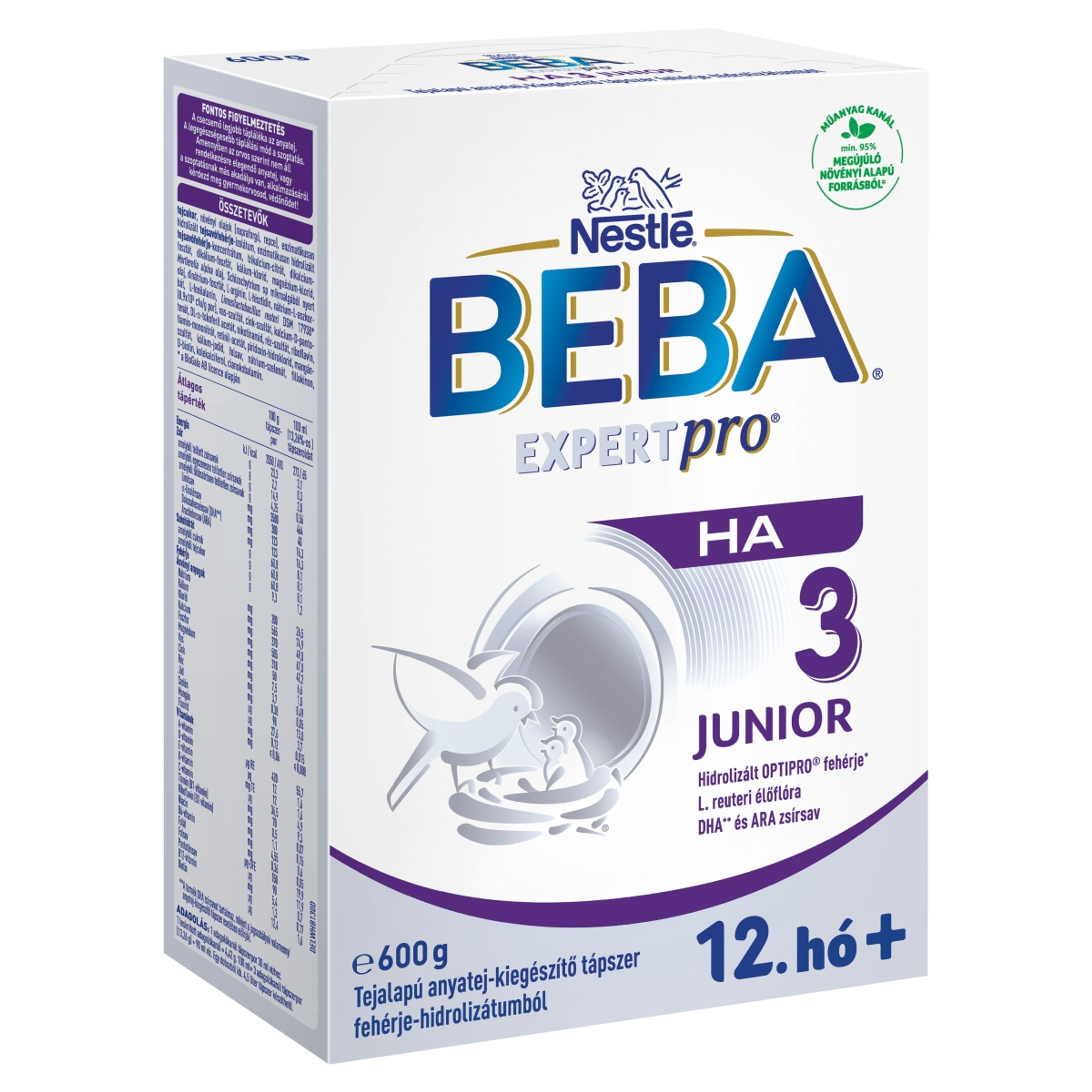 Beba Expertpro HA 3 Junior tejalapú anyatej-kiegészítő tápszer fehérje-hidrolizátumból 12.hónapos kortól - 600 g-3
