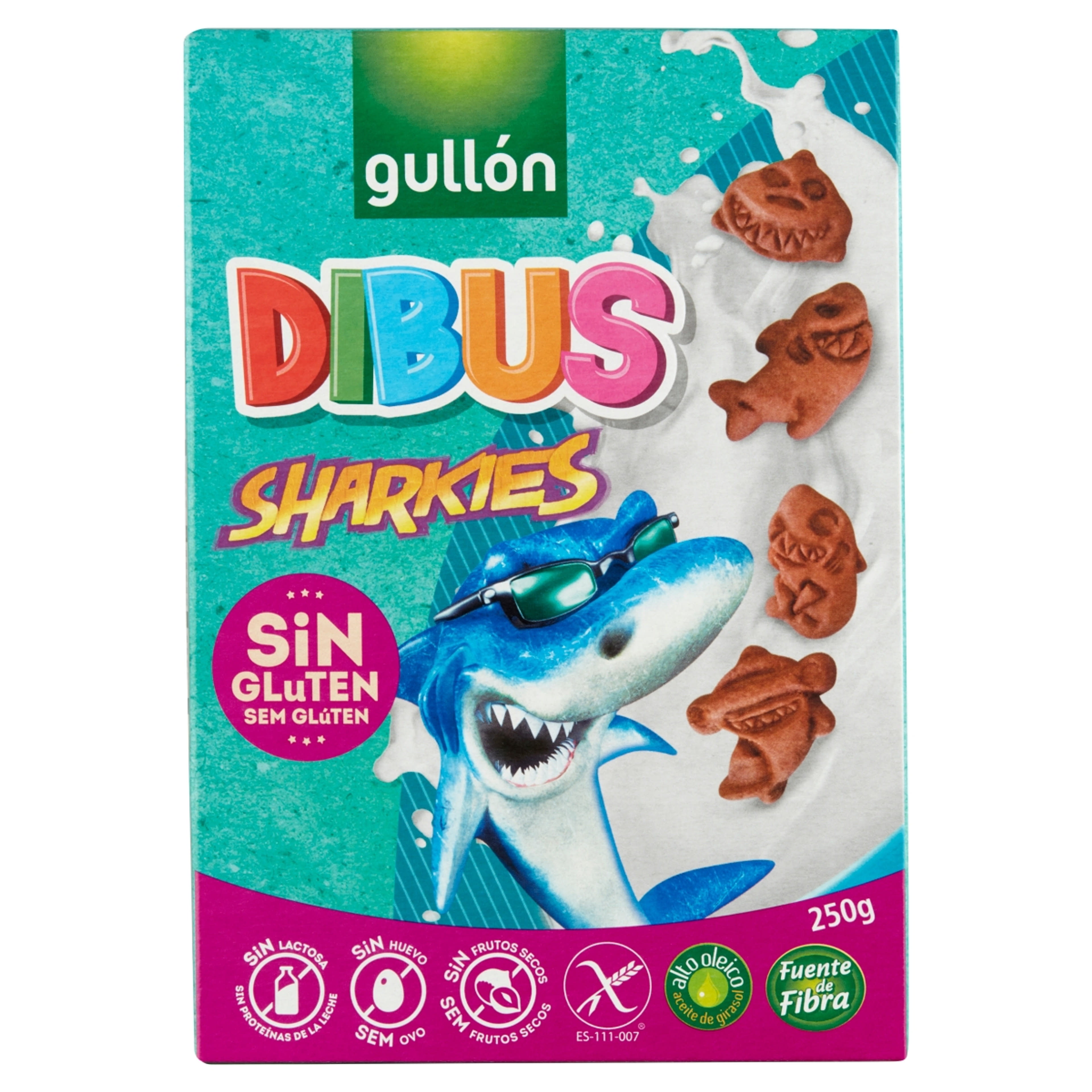 Gullón Dibus Sharkies gluténmentes reggeliző keksz - 250 g-1