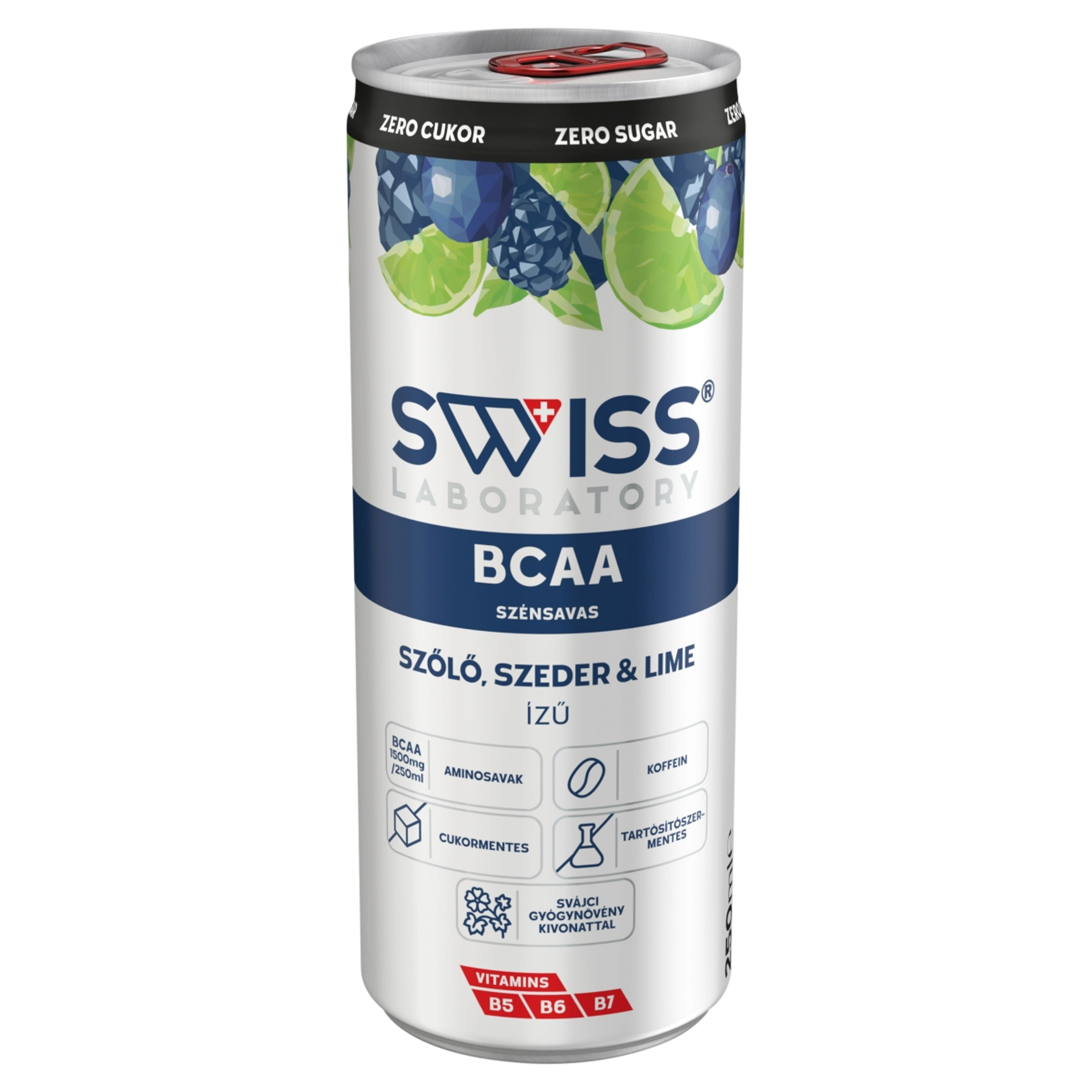 Swiss Laboratory Zero szőlő, szeder és lime ízű szénsavmentes ital - 250 ml-3