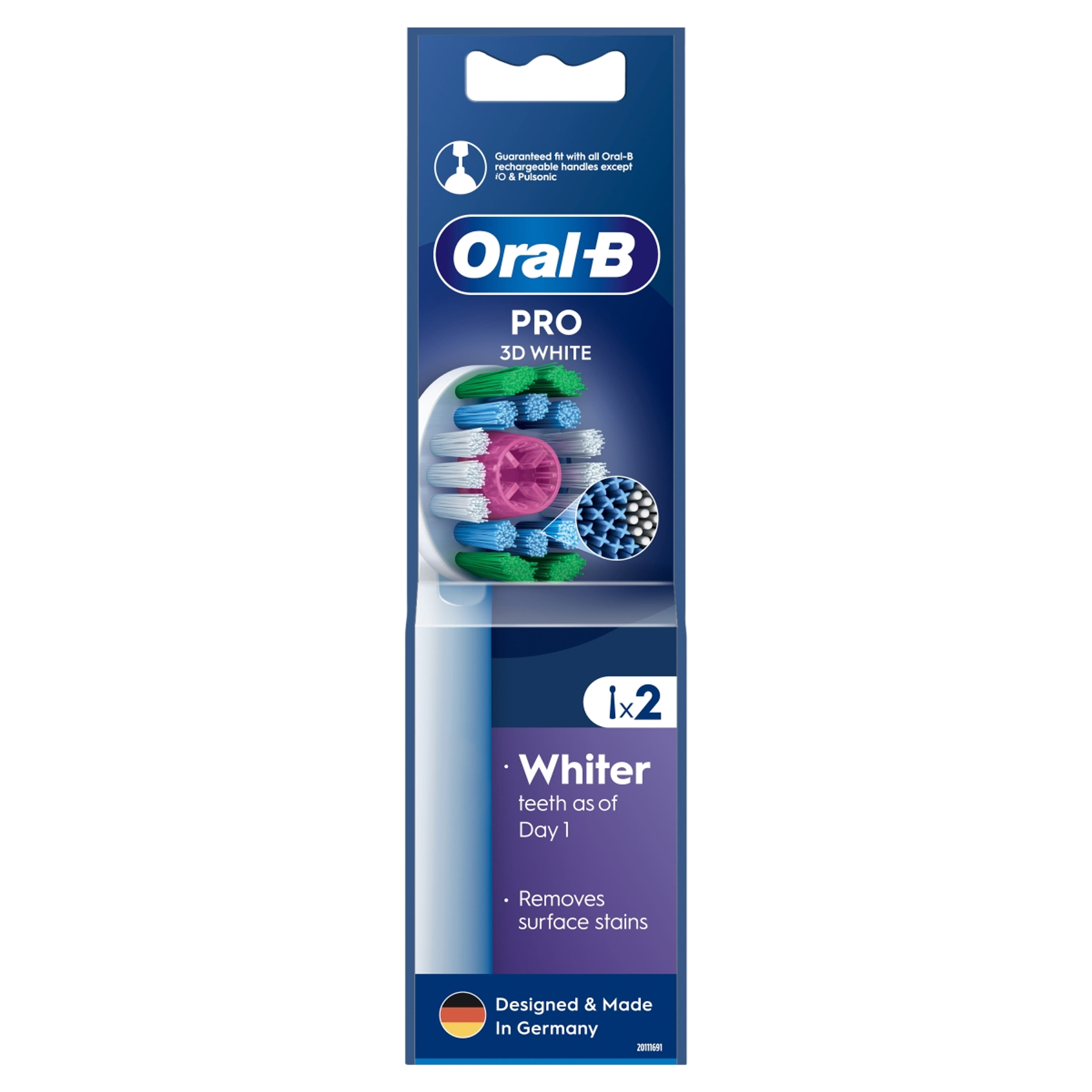 Oral-B Pro 3D White fogkefefej - 2 db