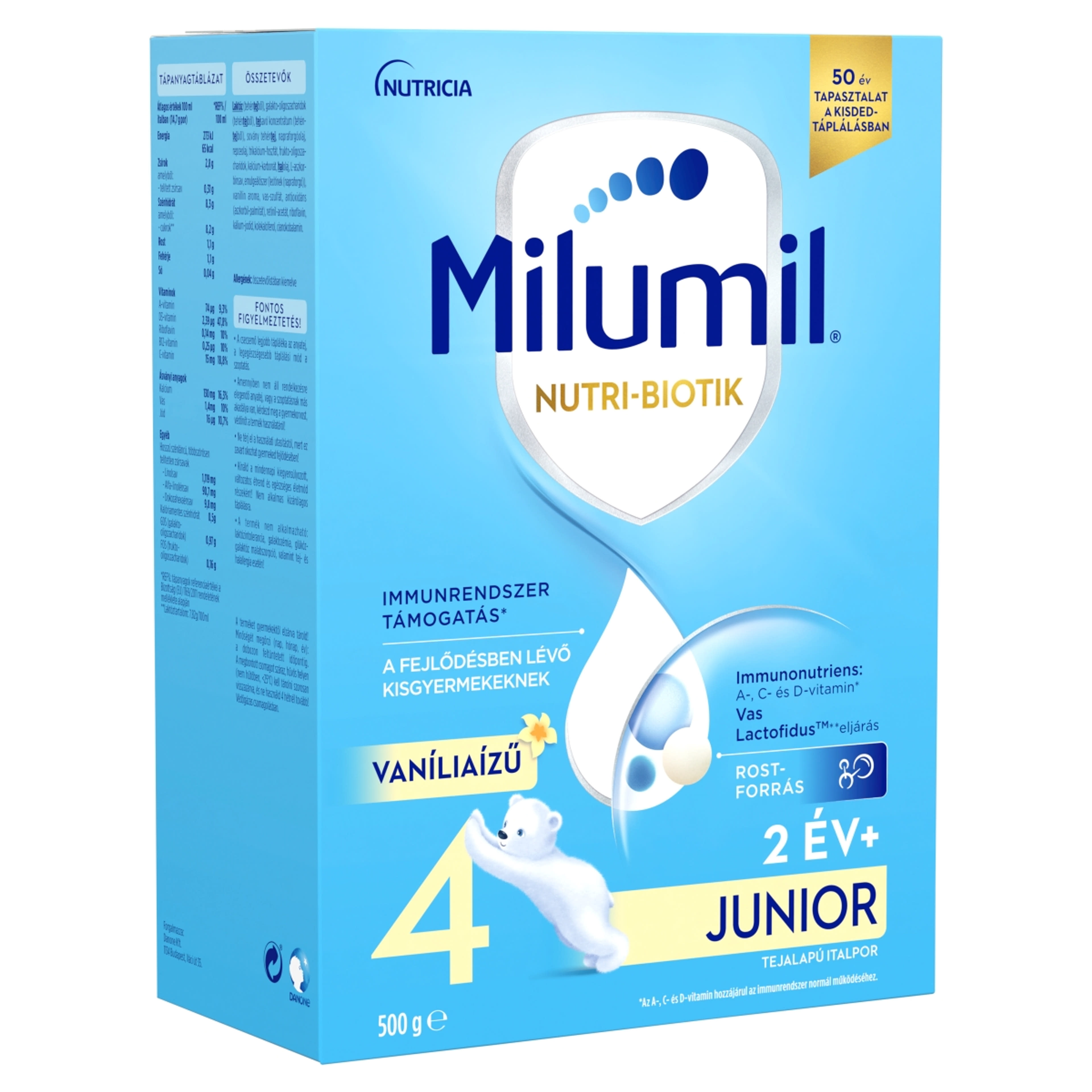 Milumil 4 Junior ital vaníliaízű 2 éves kortól - 500 g