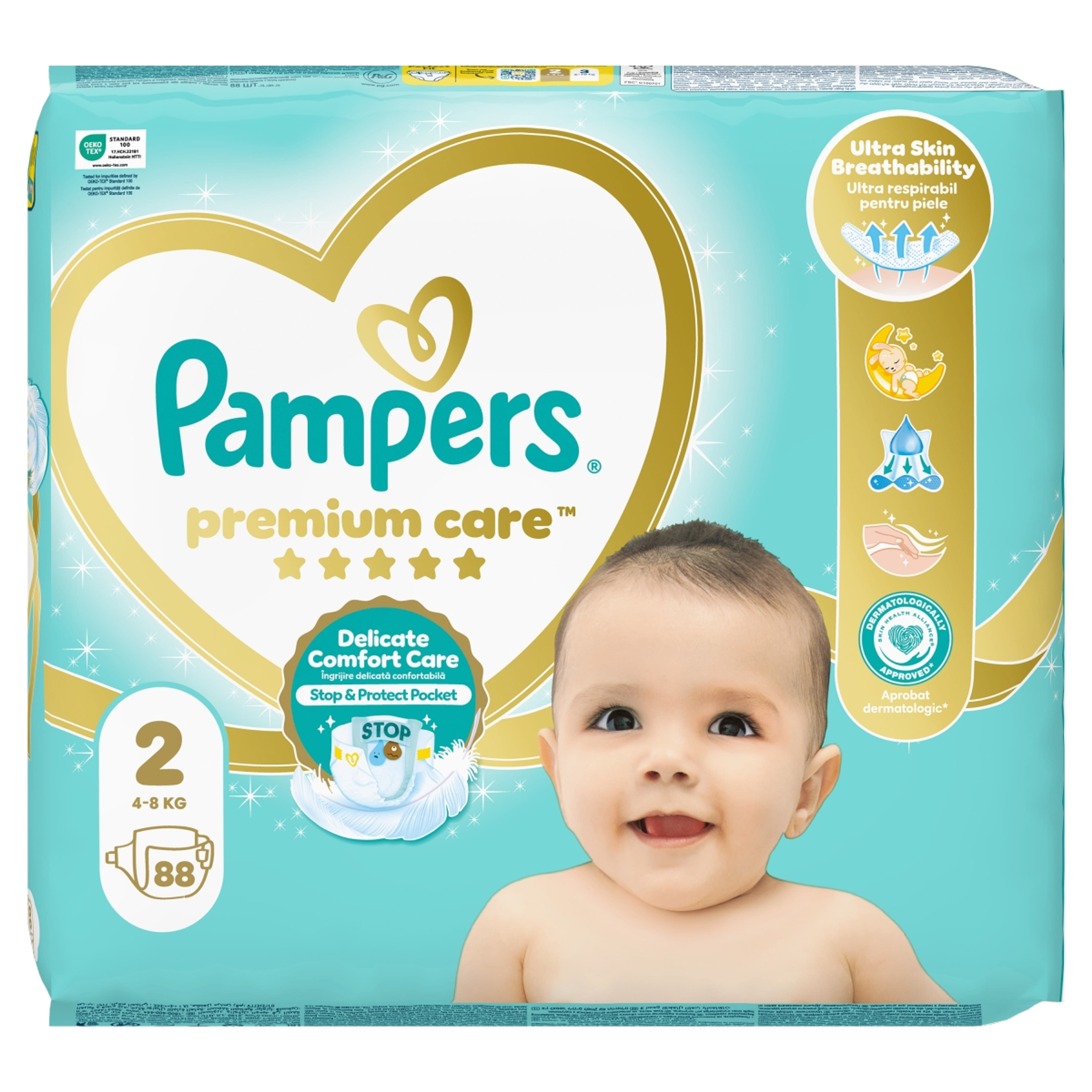 Pampers Premium Care pelenka, 2-es méret, 4kg - 8kg - 88 db-3