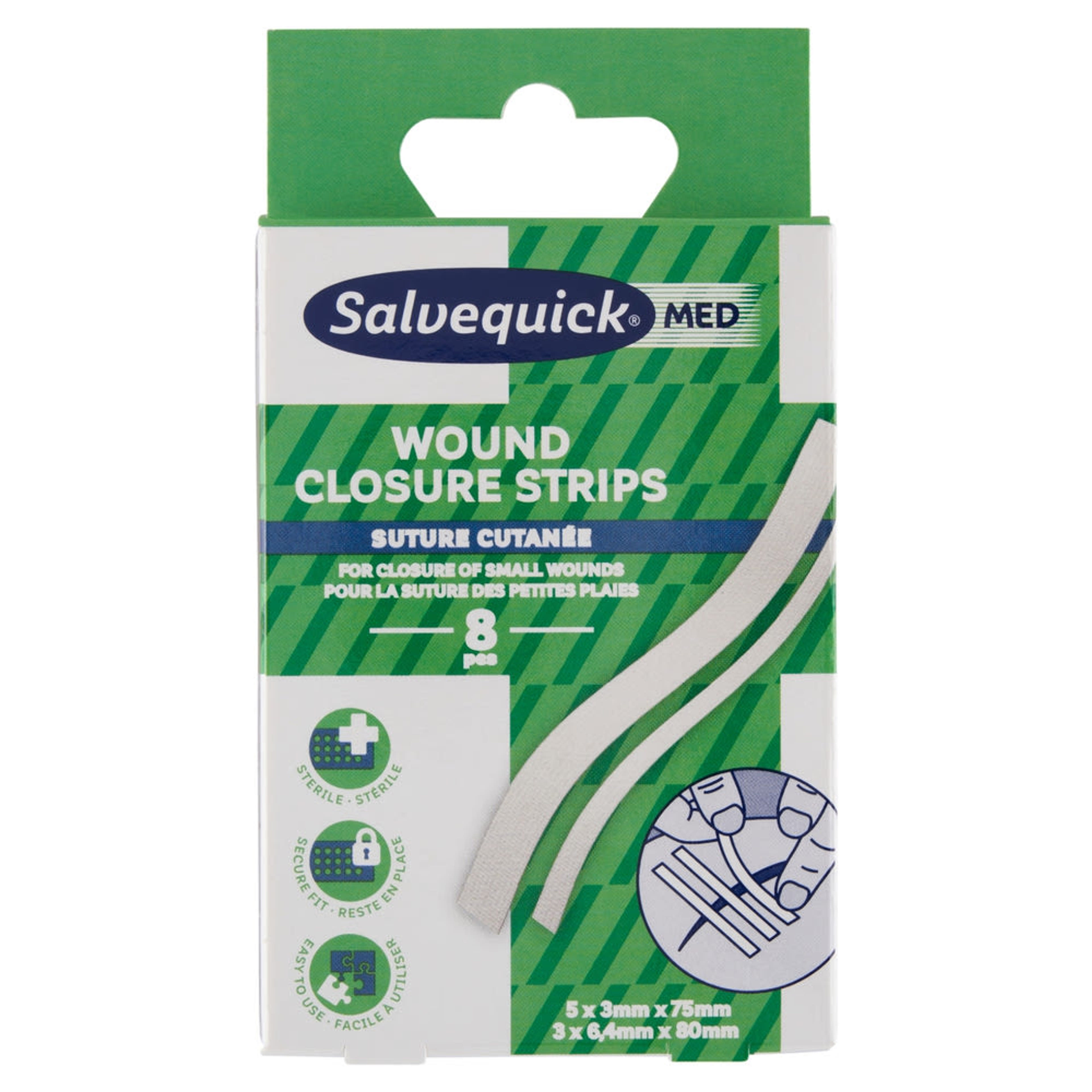 Salvequick steril sebzáró csíkok - 8 db