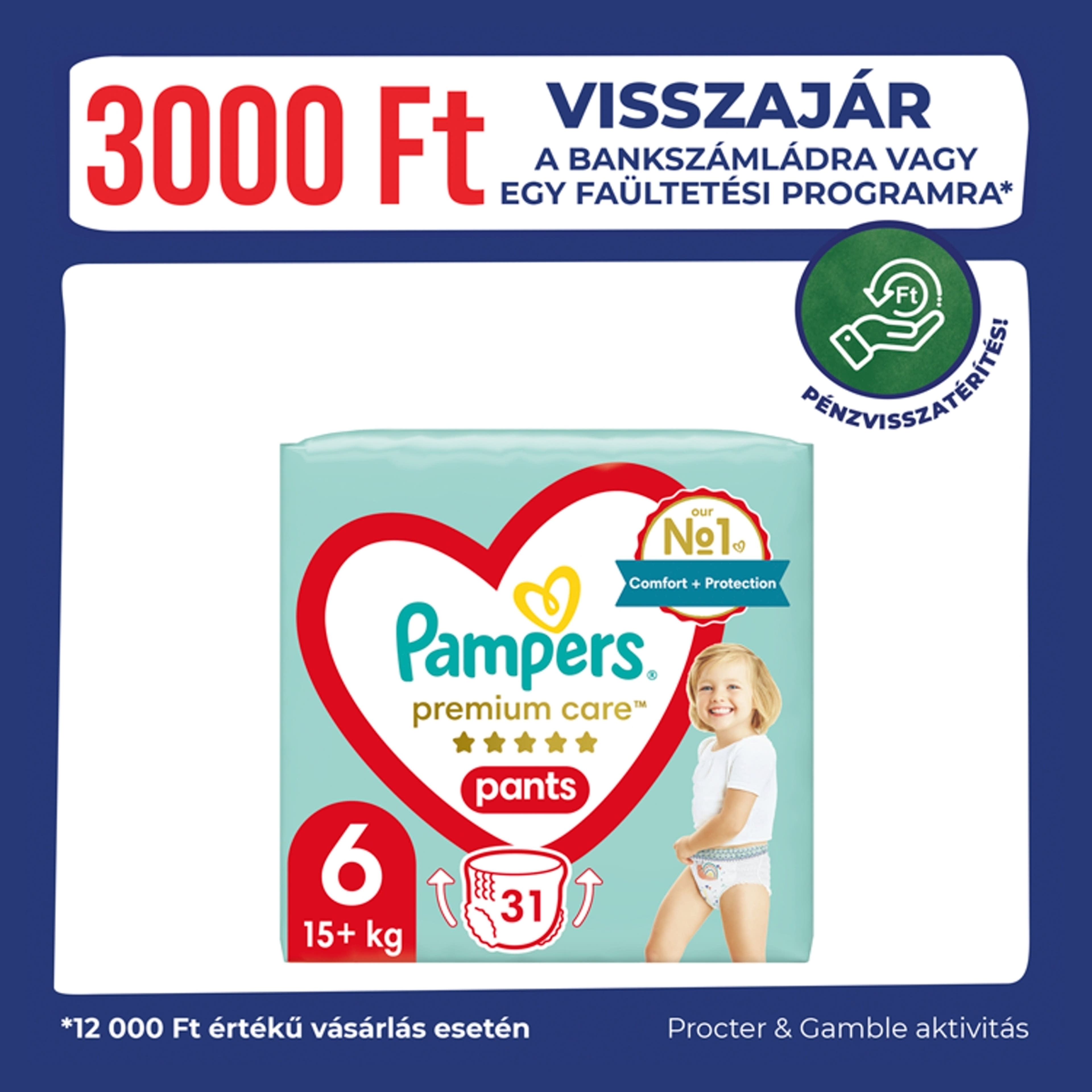 Pampers Premium Care Pants 6-os 15kg + - 31 db