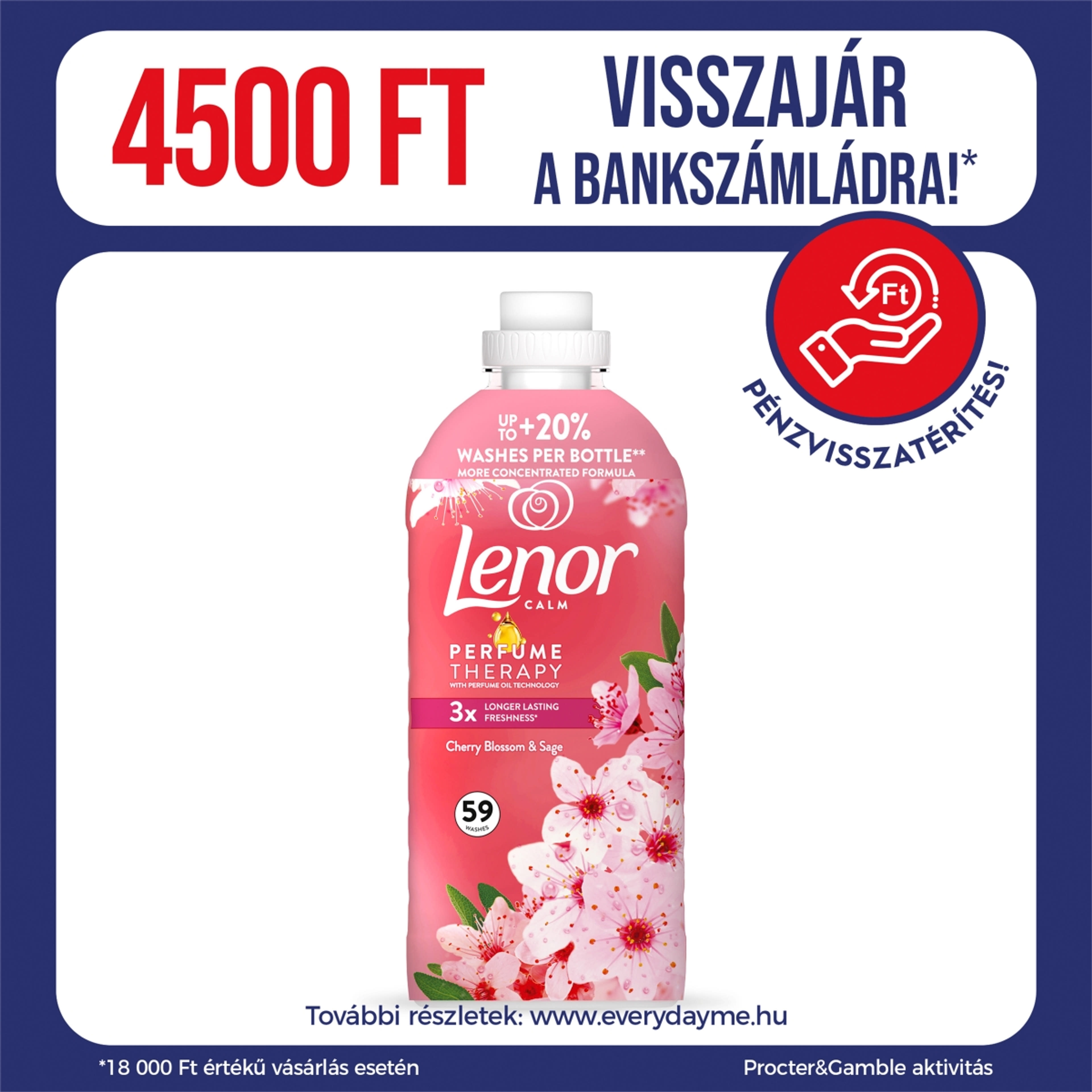 Lenor Cherry Blossom & Sage öblítő 59 mosáshoz - 1239 ml