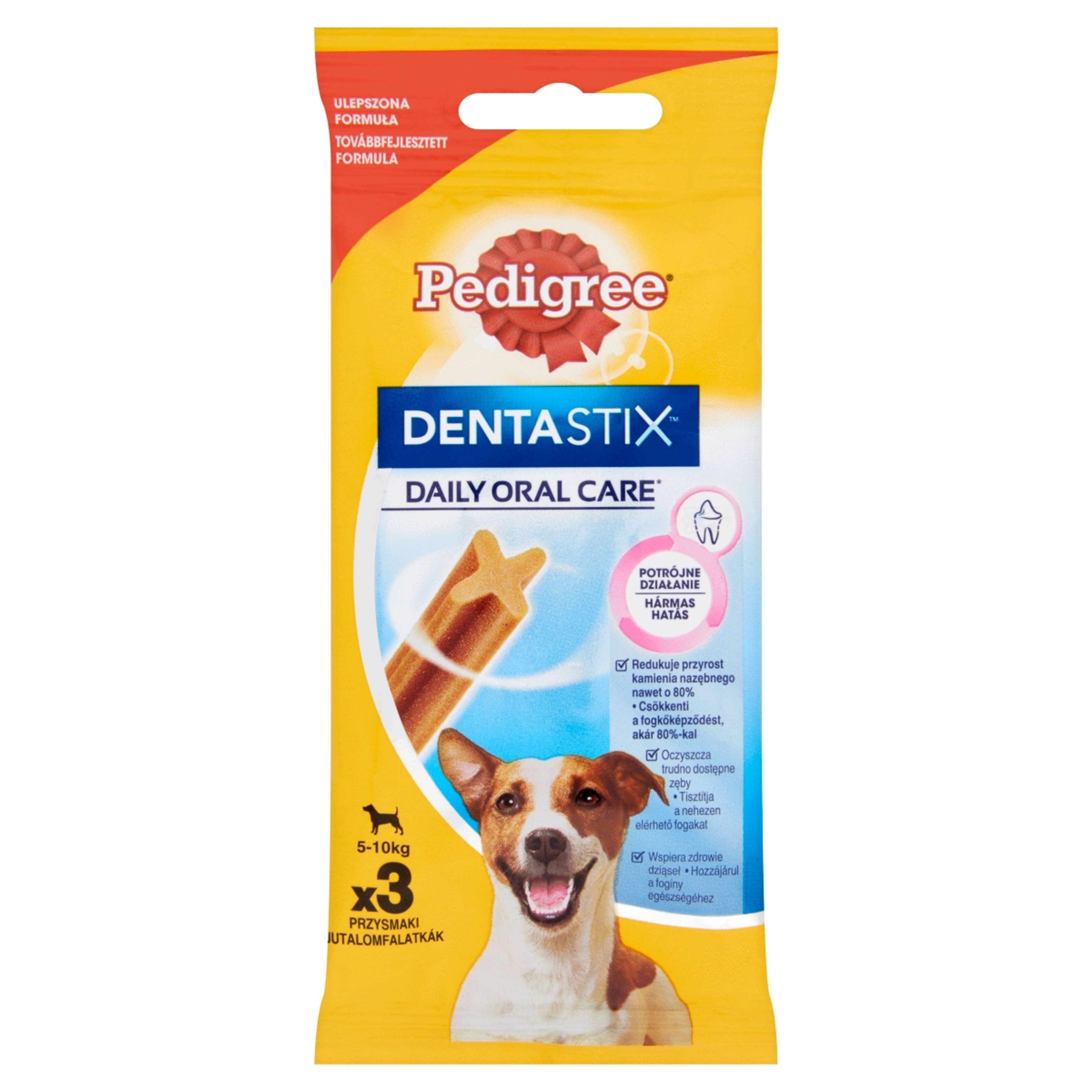 Pedigree DentaStix kistestű és 4 hónapnál idősebb kiegészítő szárazeledel kutyáknak, 3 db - 45 g