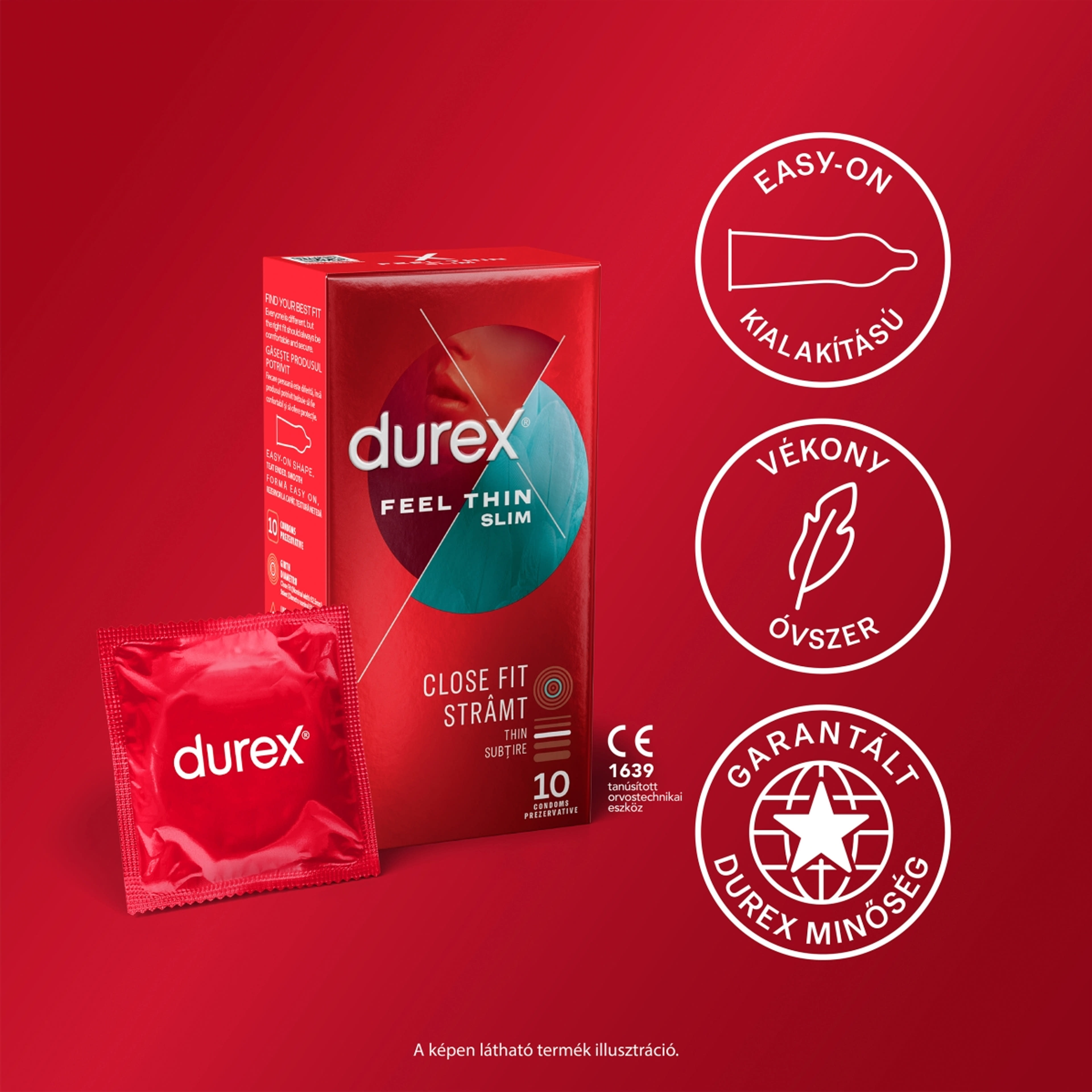 Durex Feel Thin Slim Fit óvszer - 10 db-3