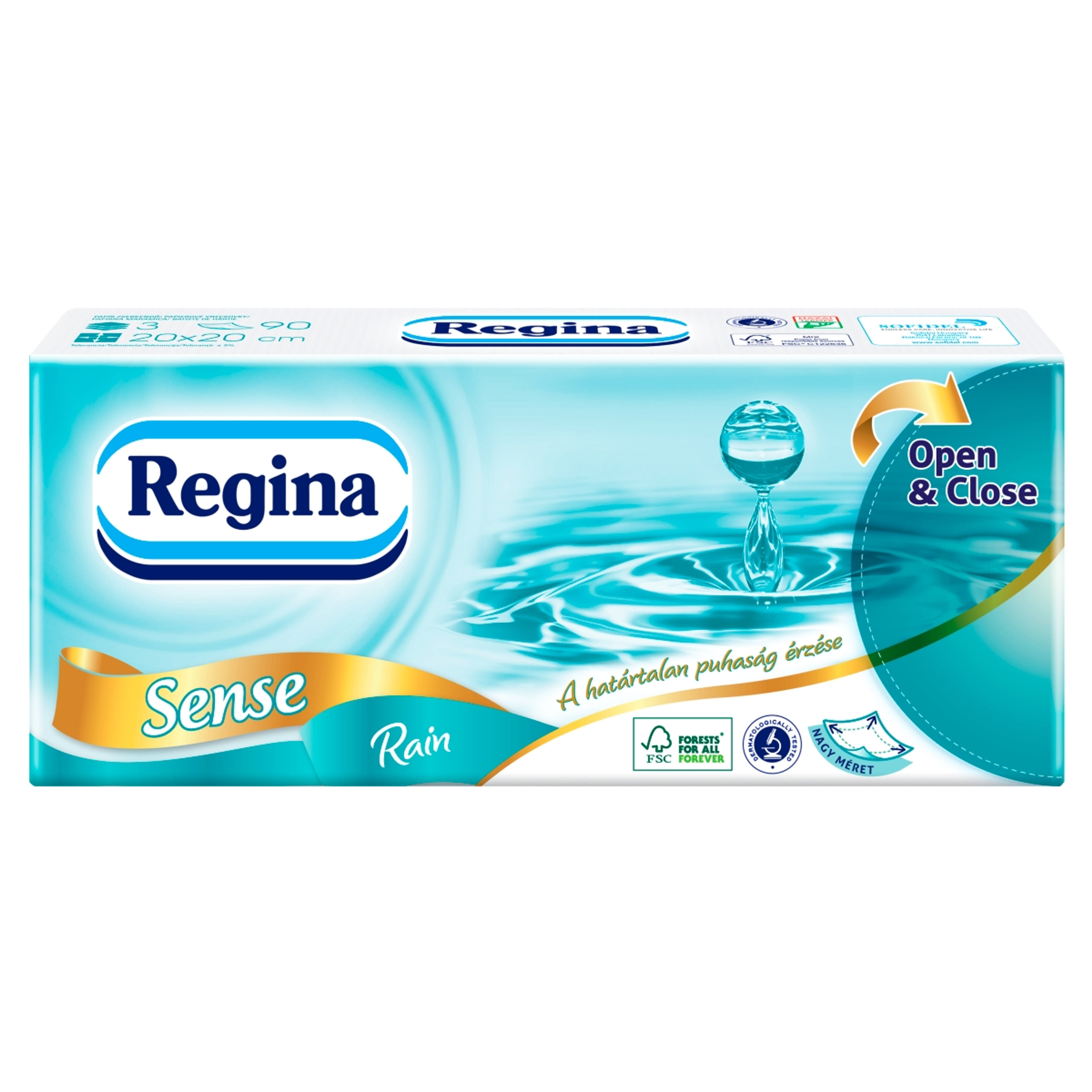 Regina Sense Rain, illatosított 3 rétegű papír zsebkendő - 90 db