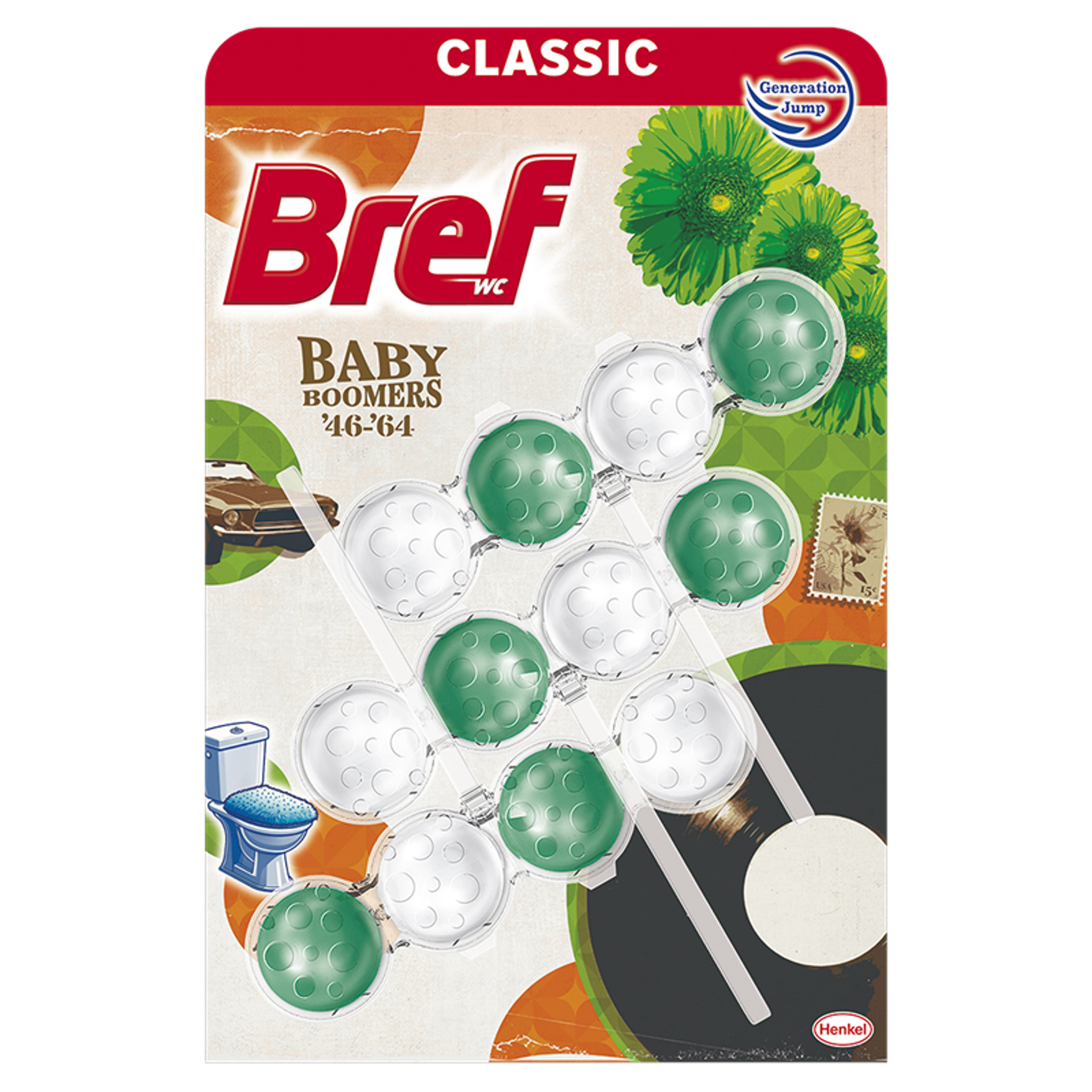 Bref Baby Boomers WC illatosító (3x50 g) - 150 g